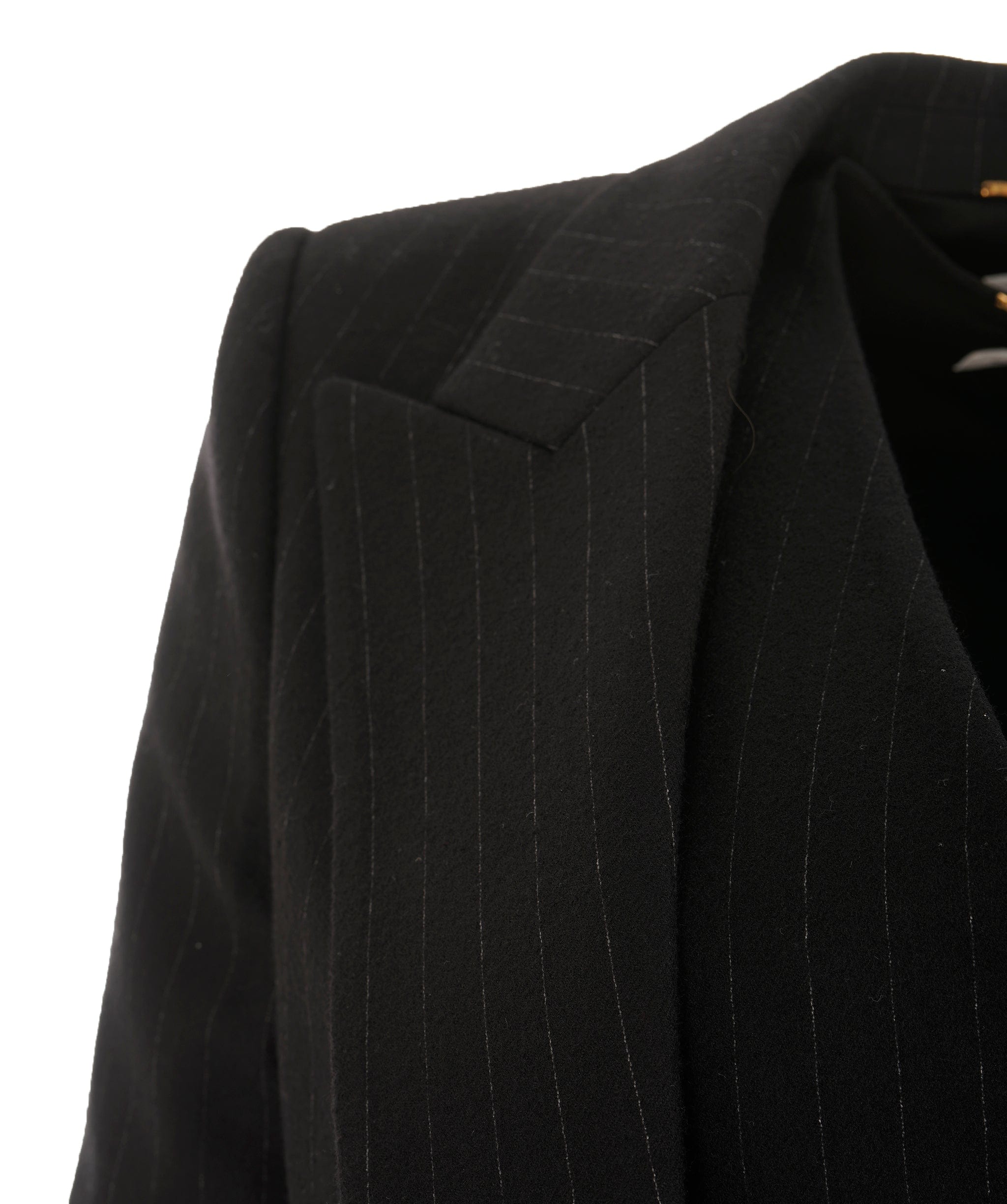 Yves Saint Laurent Saint Laurent Striped Detail Cropped Shoulder Padded Blazer ALC2618