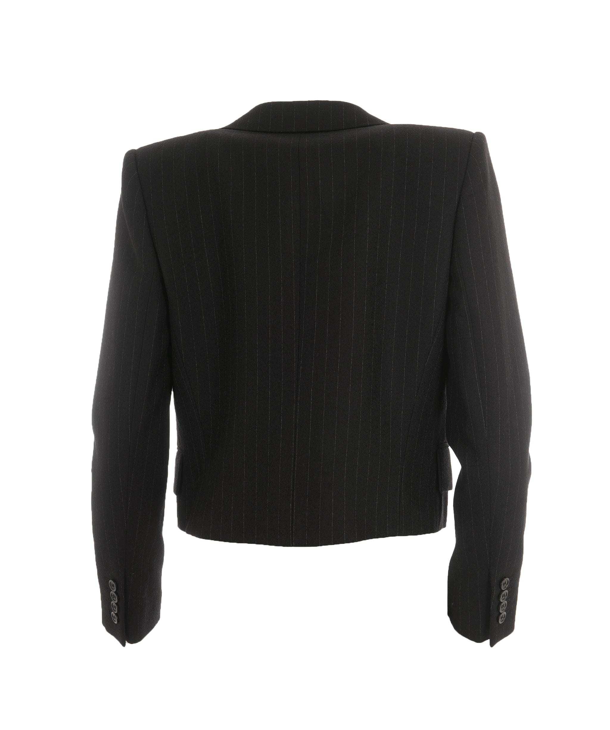 Yves Saint Laurent Saint Laurent Striped Detail Cropped Shoulder Padded Blazer ALC2618