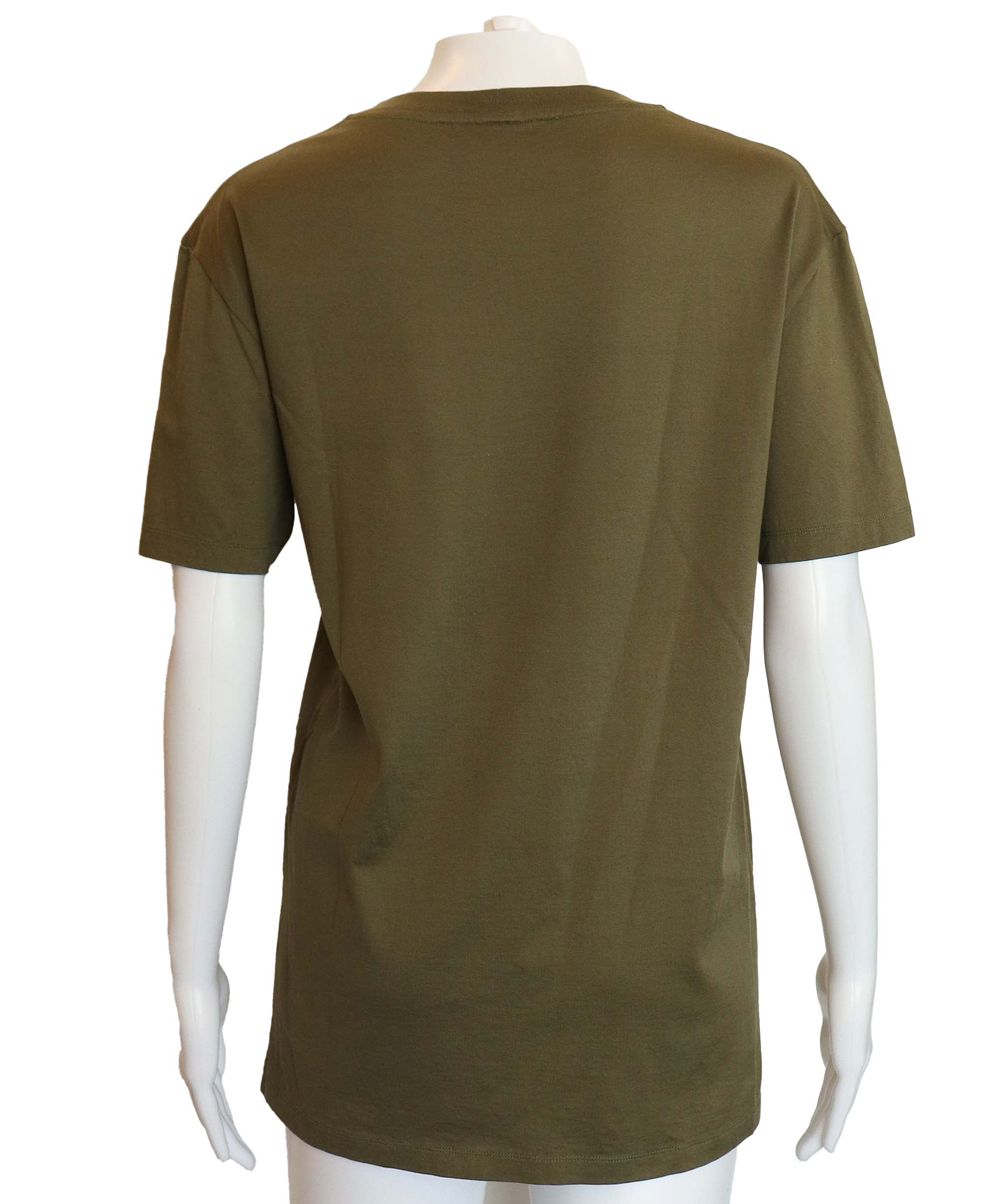 Yves Saint Laurent YSL Big Logo Tshirt Khaki Gold DXBS4315