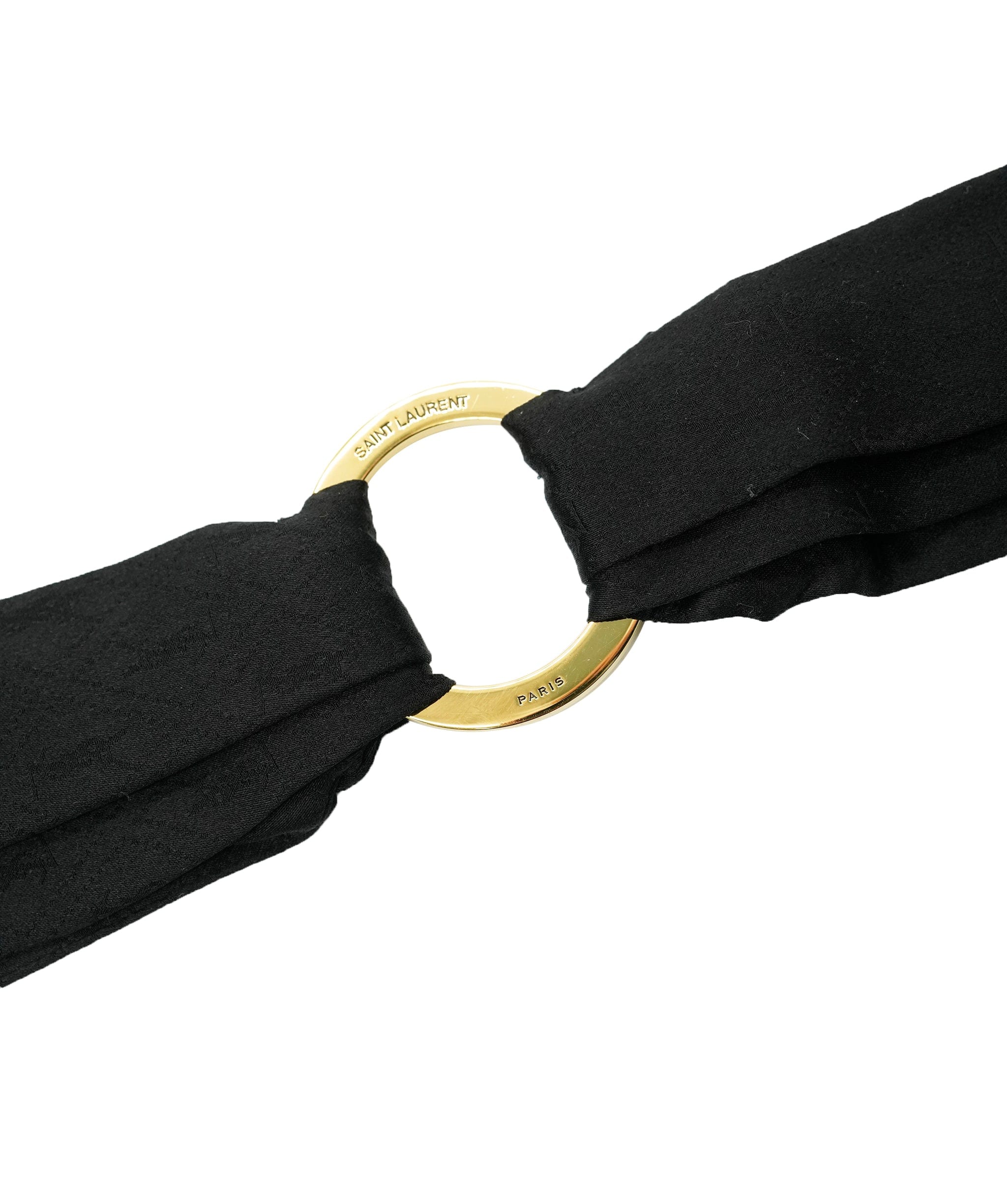 Yves Saint Laurent YSL Black Silk Twilly ALL0997