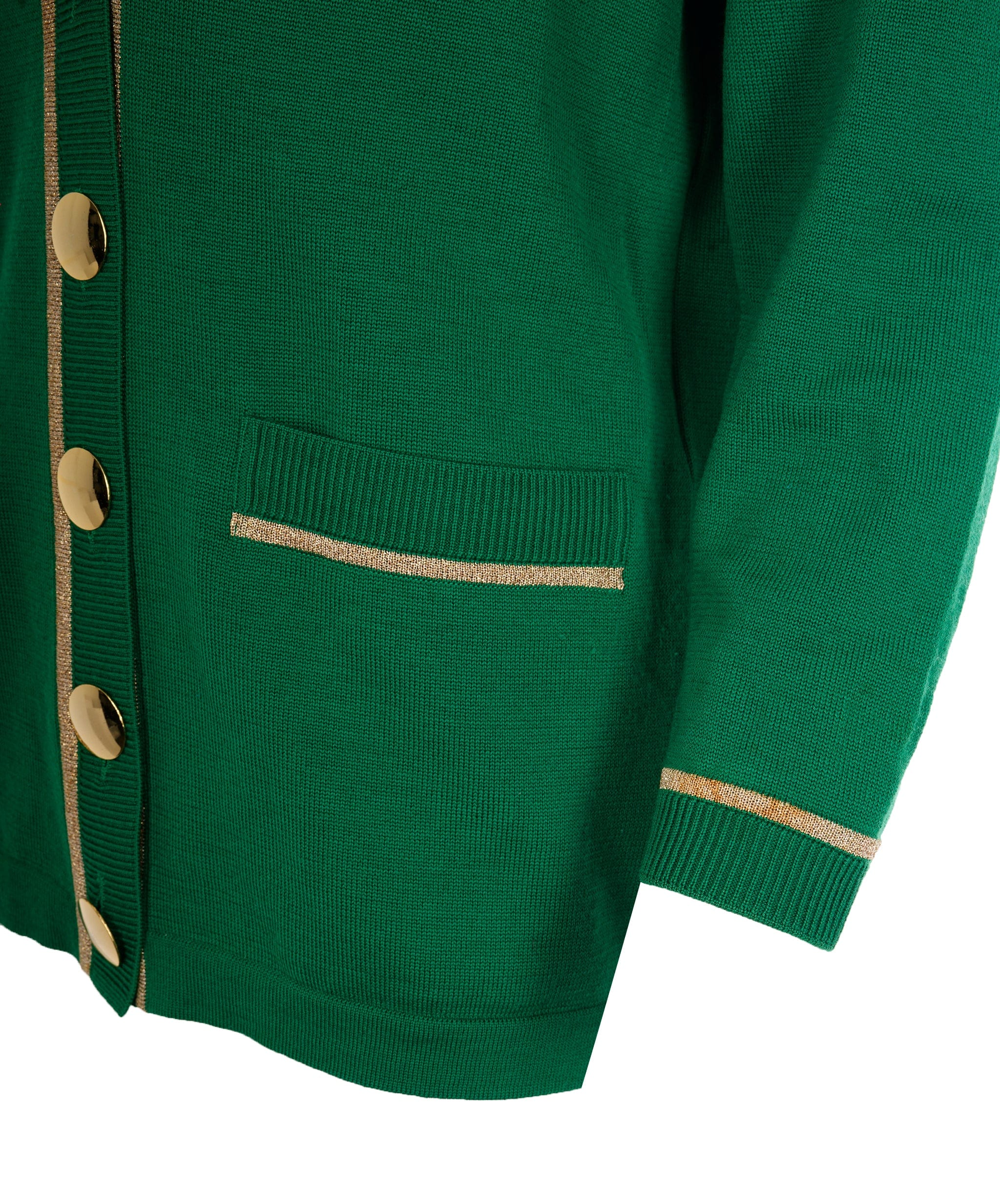 Yves Saint Laurent YSL Dark Green Cardigan with gold button  ALL0583