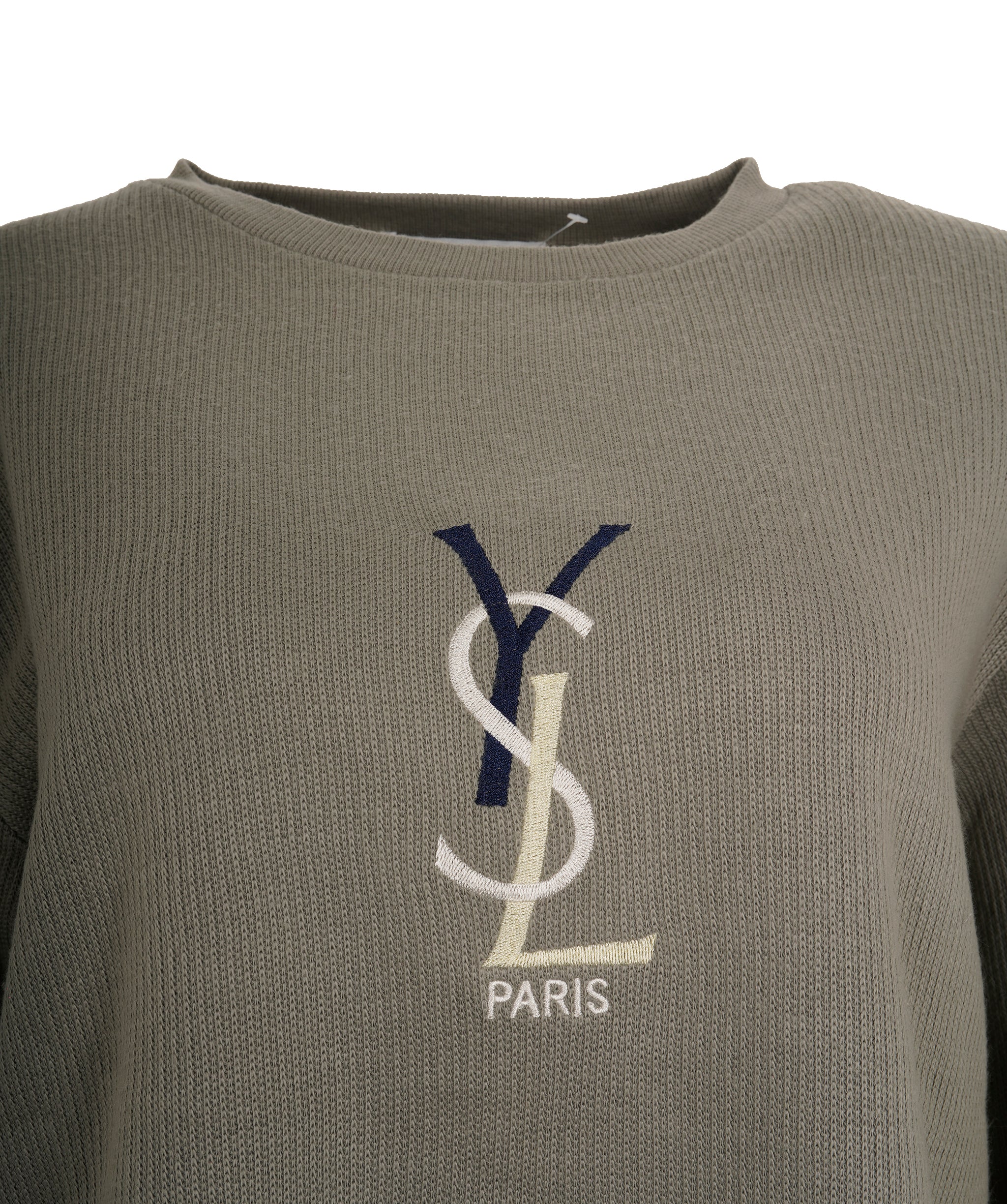 Yves Saint Laurent YSL Light Grey Logo Jumper L ALC3623