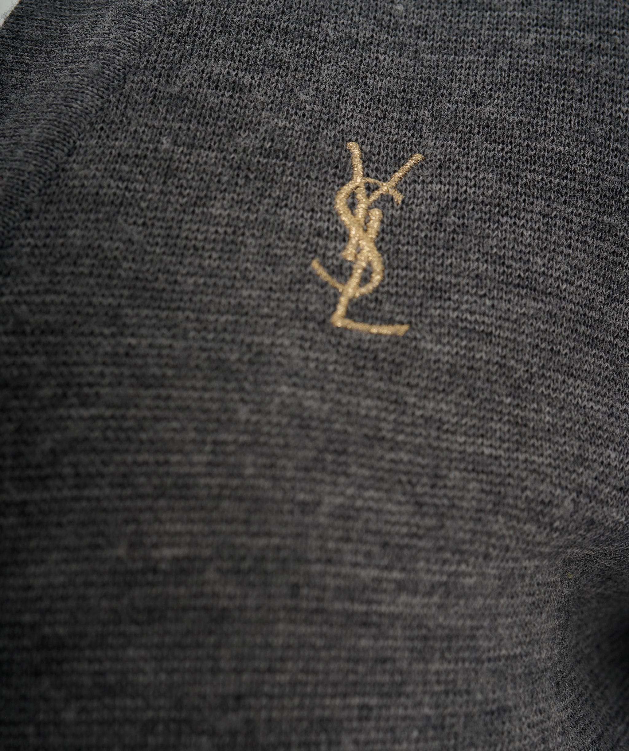 Yves Saint Laurent YSL Logo Cardigan Gray ASL10443