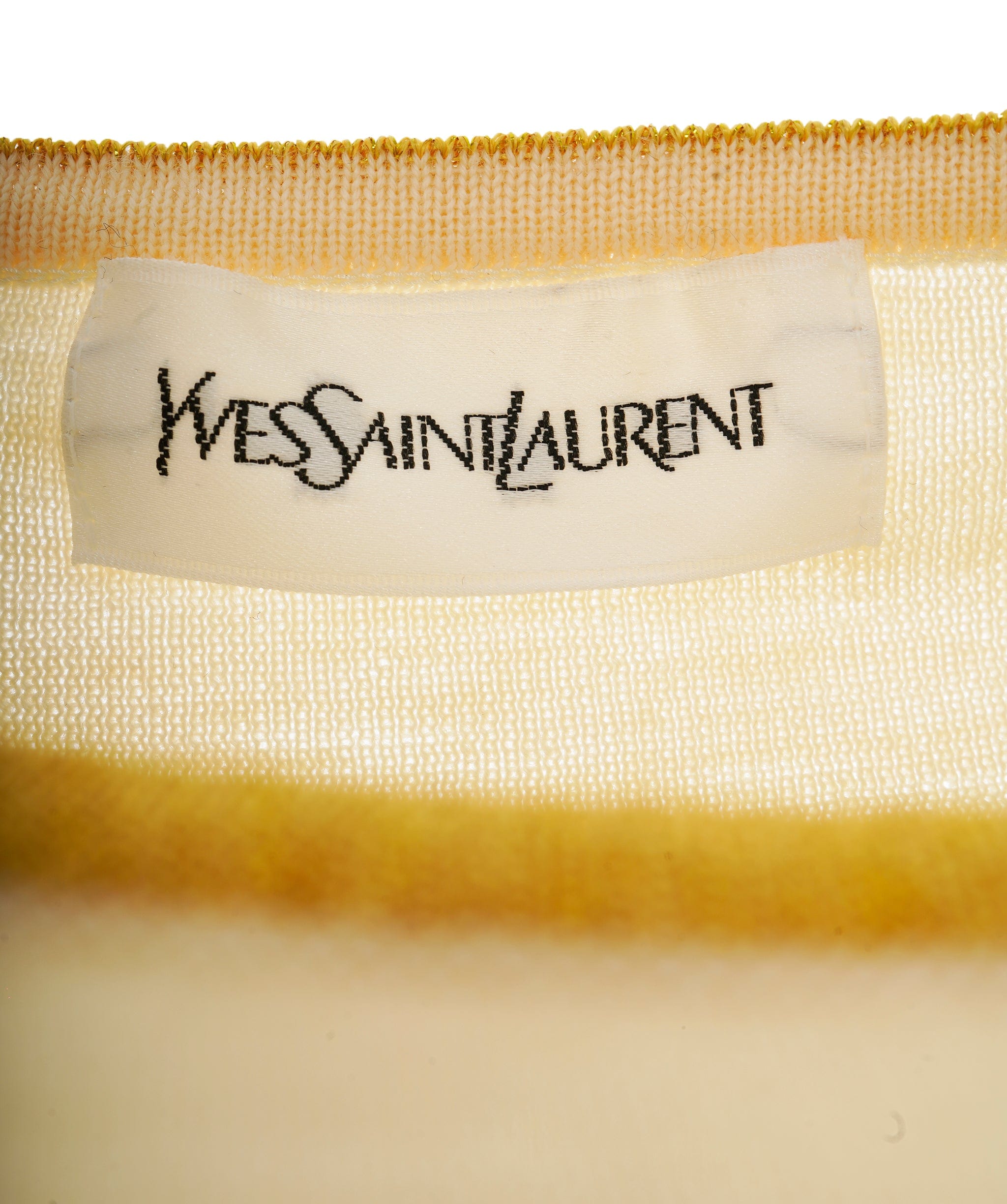 Yves Saint Laurent YSL Logo Sweater Cream Gold ASL10521