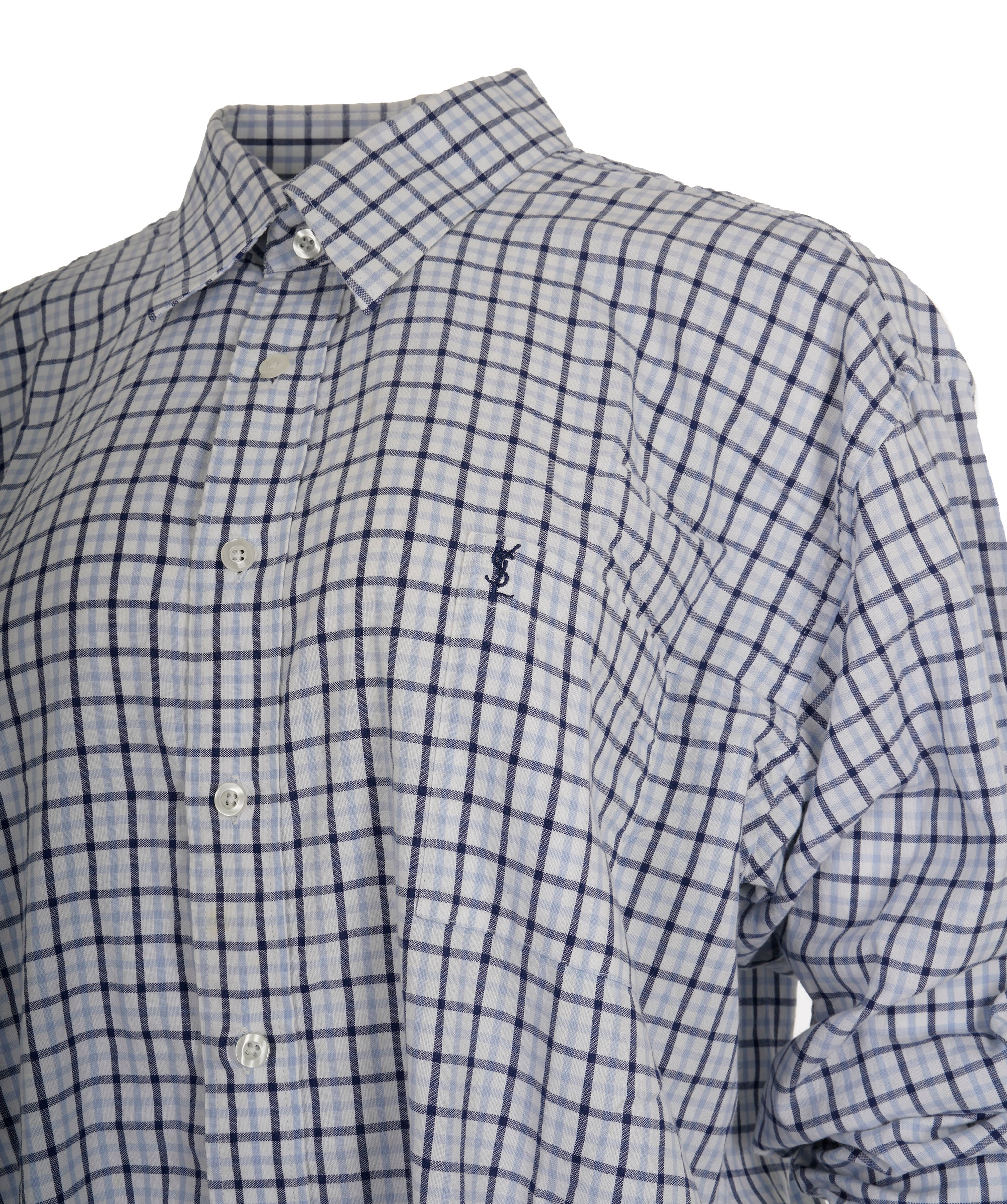 Yves Saint Laurent YSL Long Sleeve Checked Shirt ALC3626