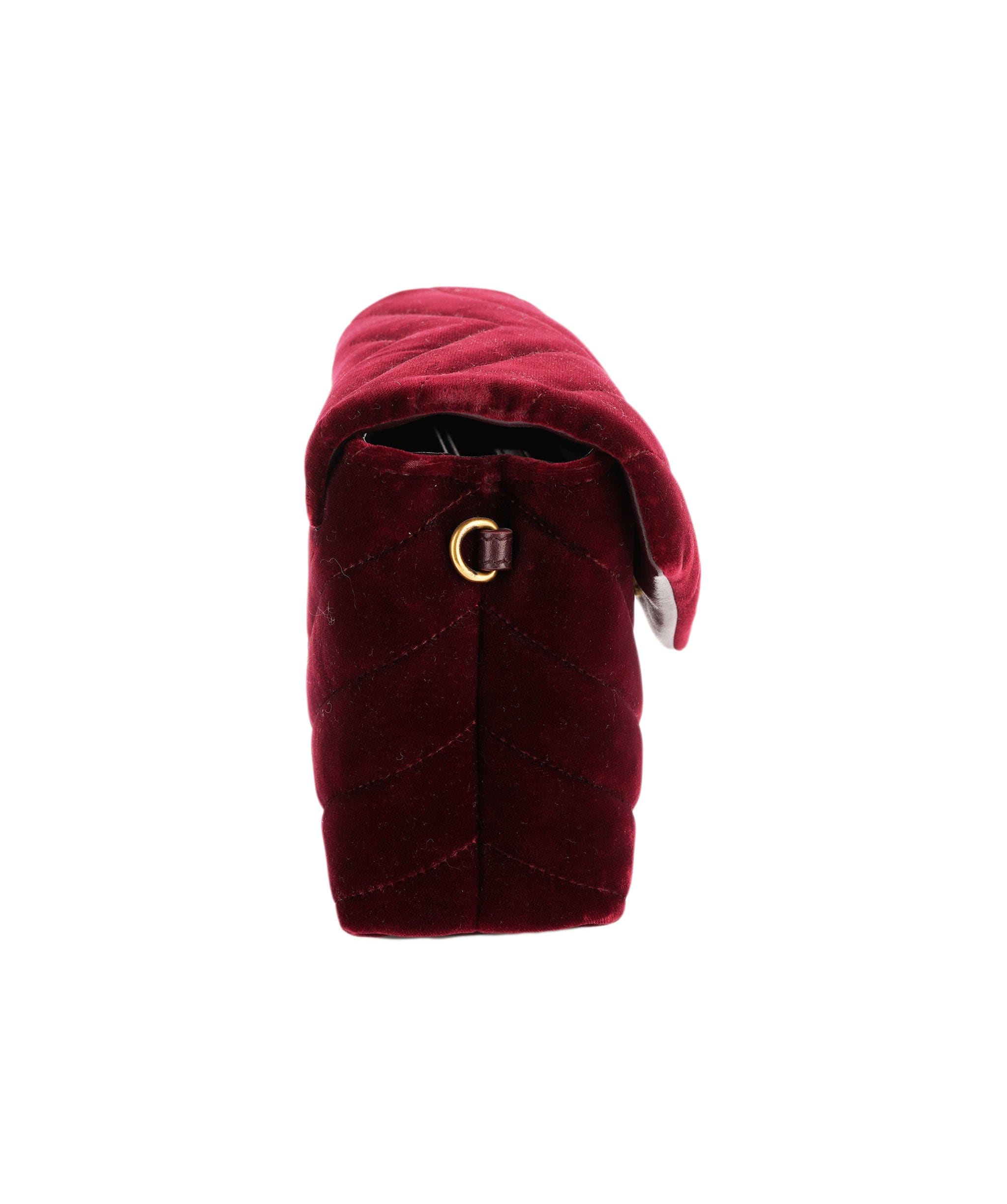 Yves Saint Laurent YSL Lou Lou Velvet Burgundy Crossbody Bag  ALC2028