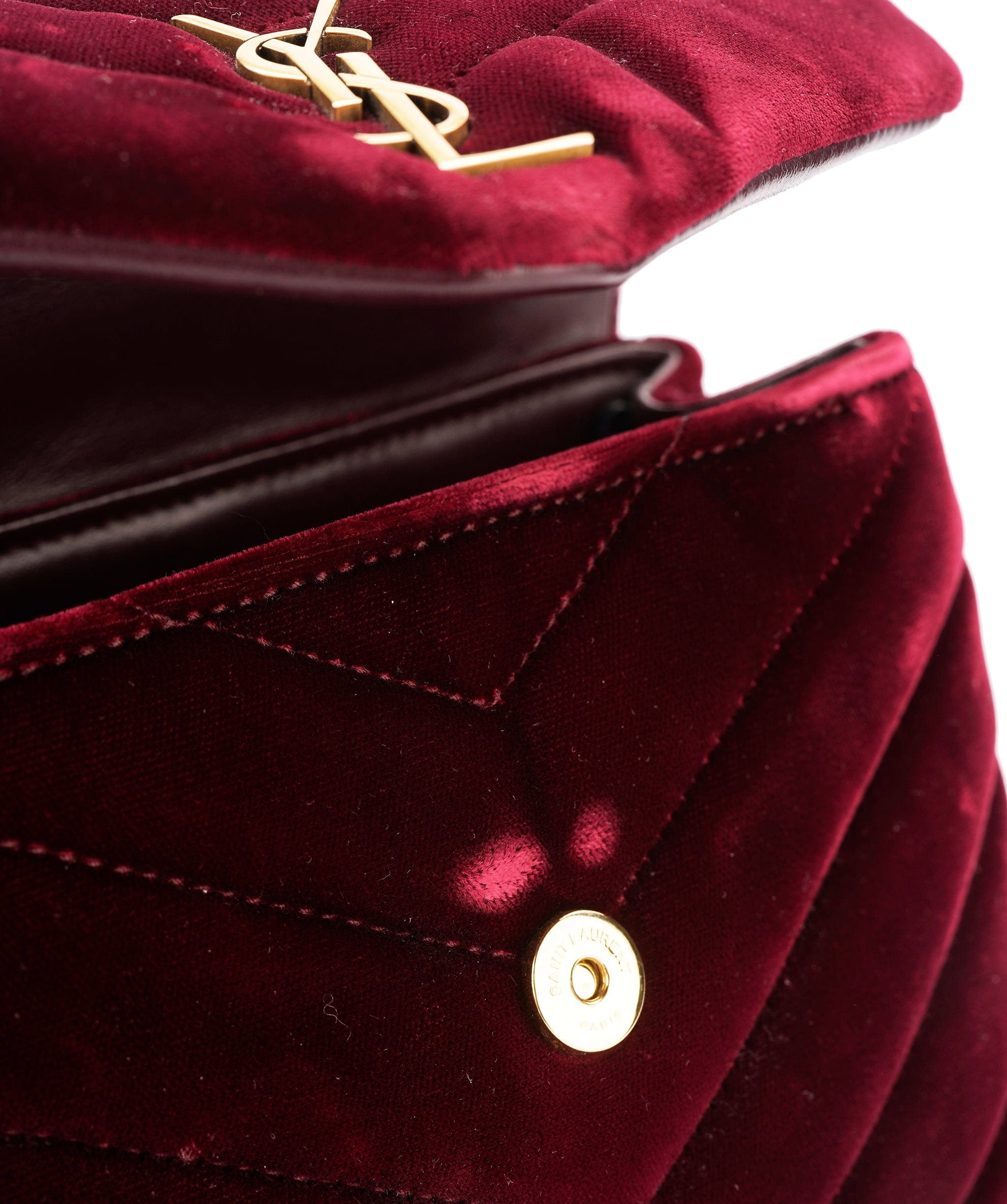 Yves Saint Laurent YSL Lou Lou Velvet Burgundy Crossbody Bag  ALC2028