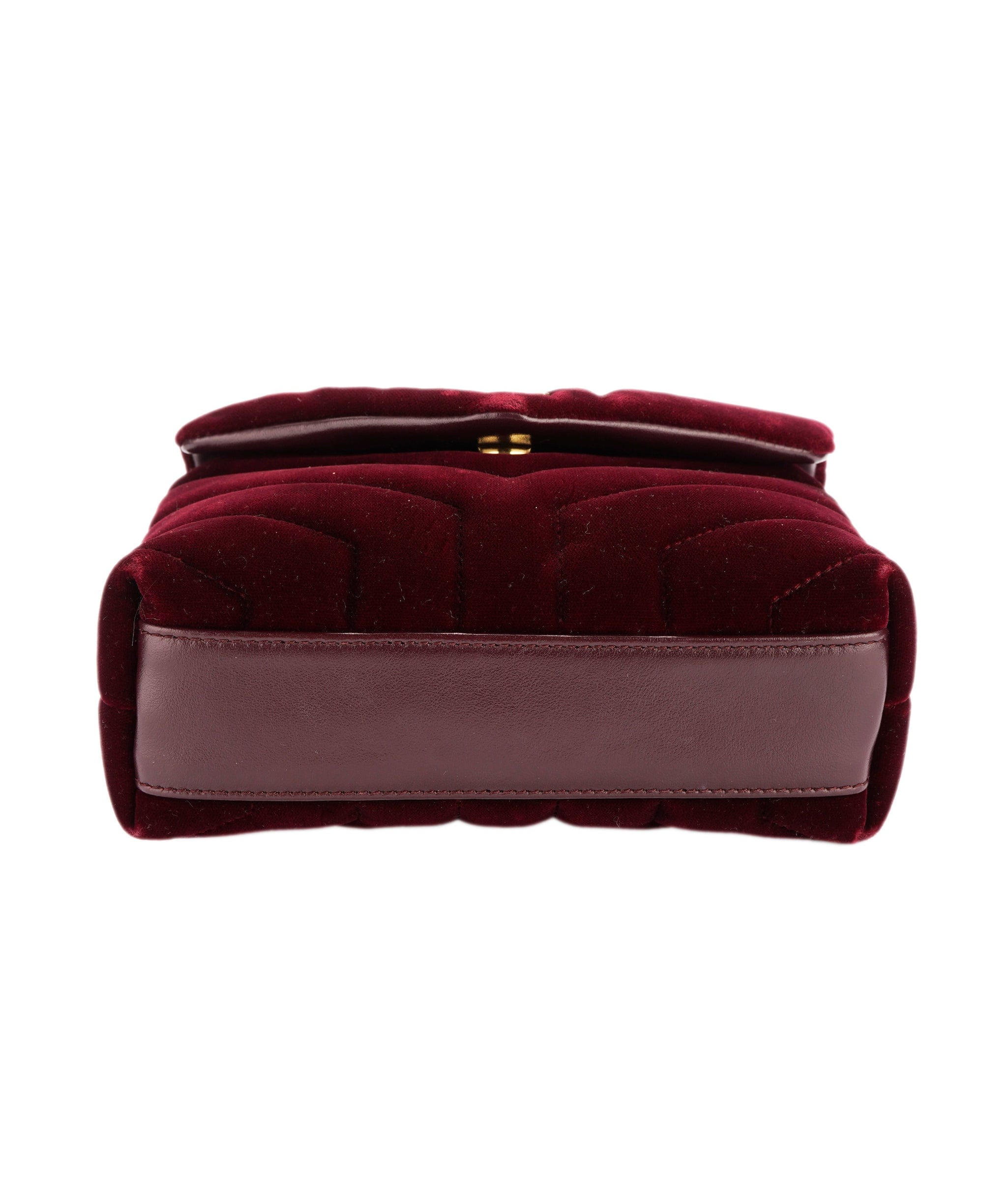 Yves Saint Laurent YSL Lou Lou Velvet Burgundy Crossbody Bag  ALC2028
