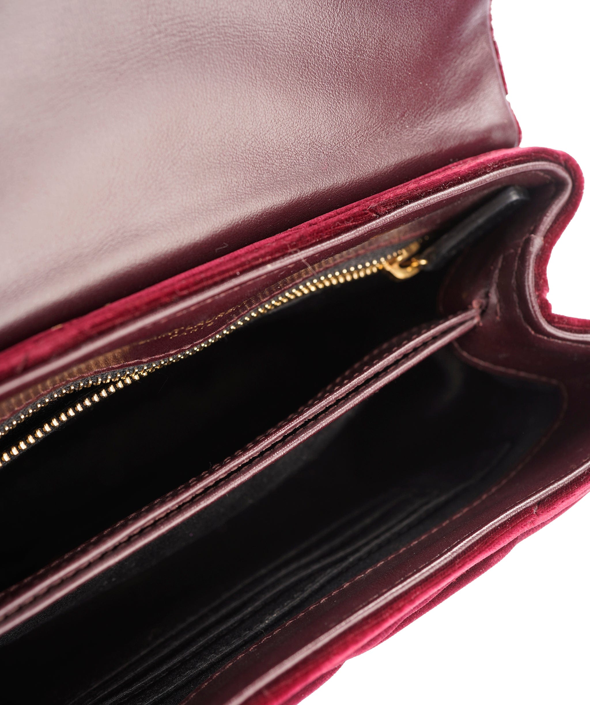 Yves Saint Laurent YSL Lou Lou Velvet Burgundy Crossbody Bag  ALC2028