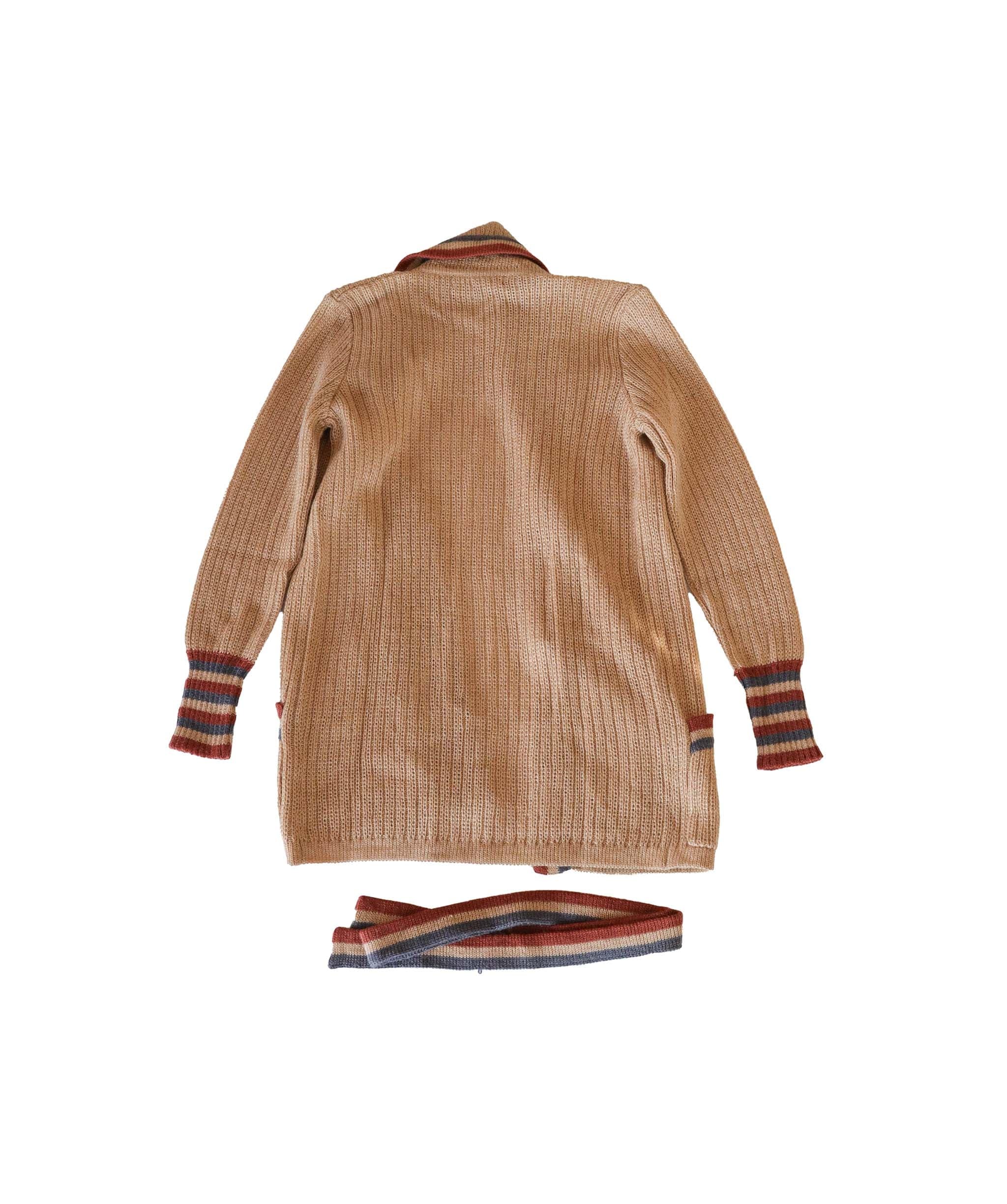 Yves Saint Laurent Yves Saint Laurent beige and stripe wool cardigan - AGC1809