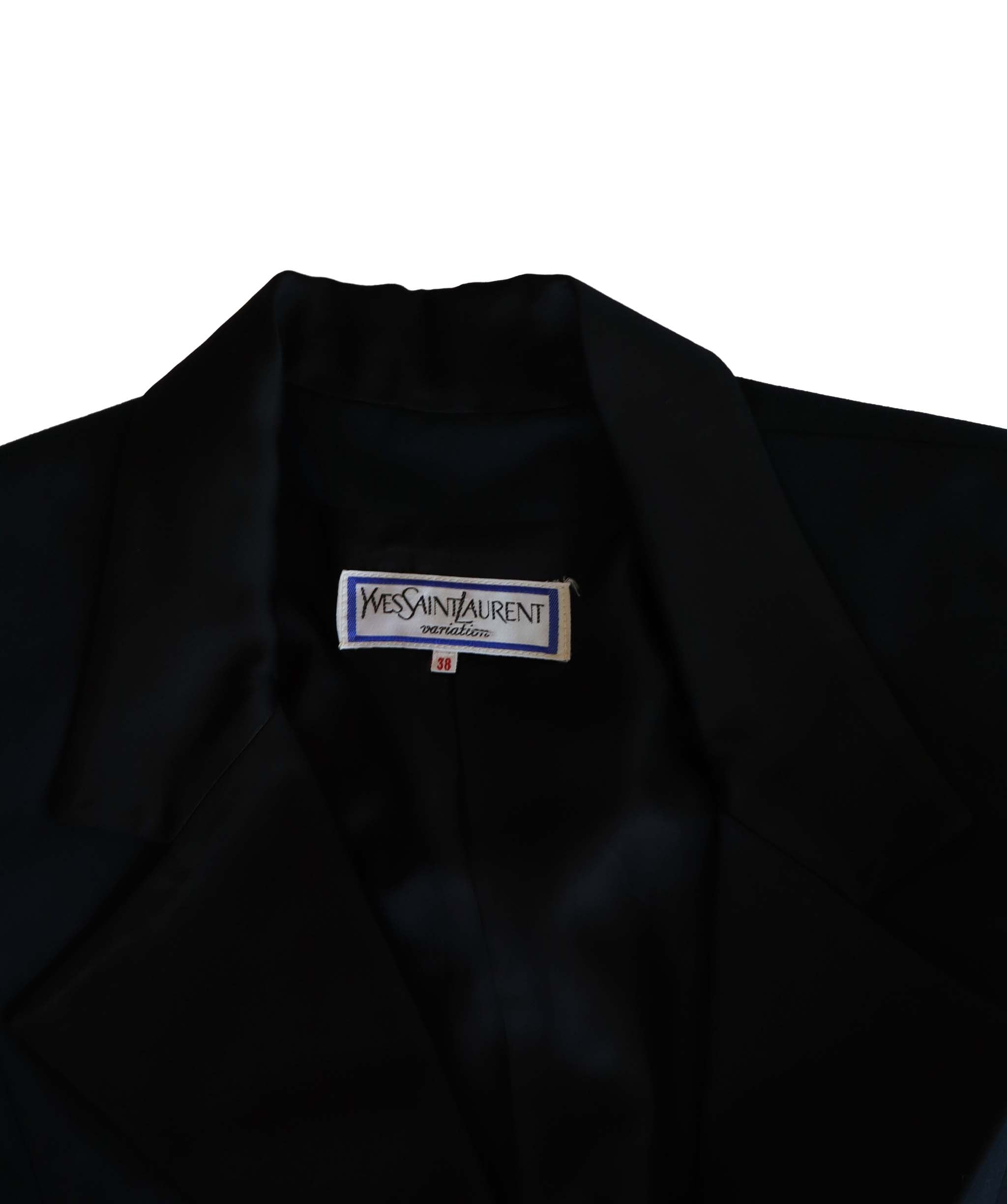 Yves Saint Laurent Yves Saint Laurent blue and black coton tuxedo AGC1858