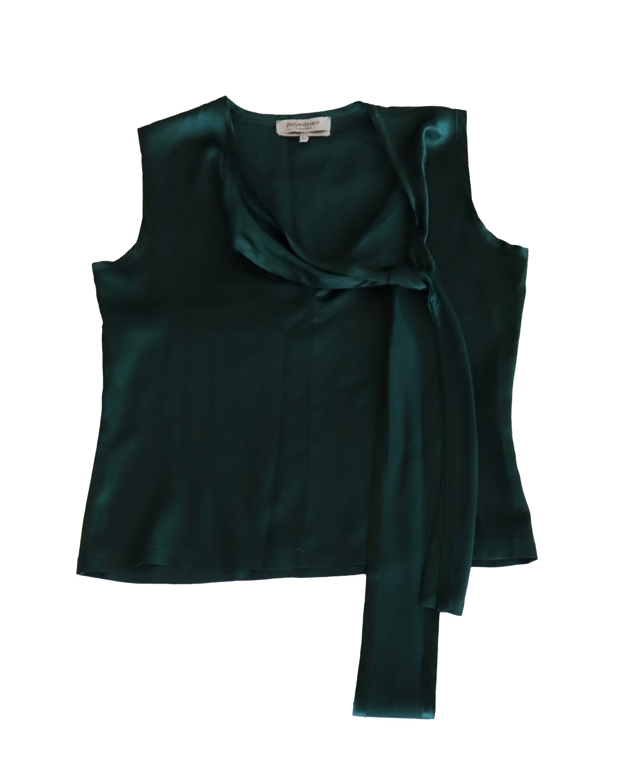 Yves Saint Laurent Yves Saint Laurent Green Tank Top with bow - AGC1860