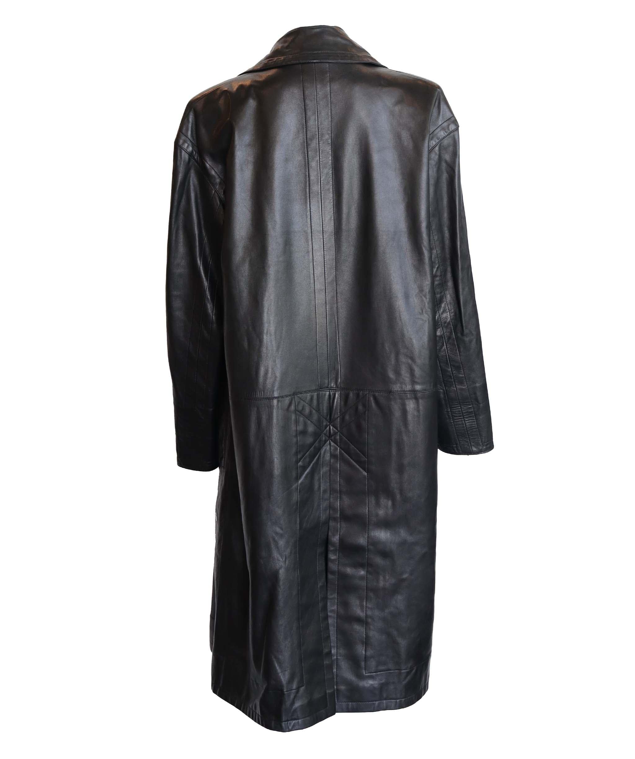 Yves Saint Laurent Yves Saint Laurent oversized open leather trench coat AGC2533