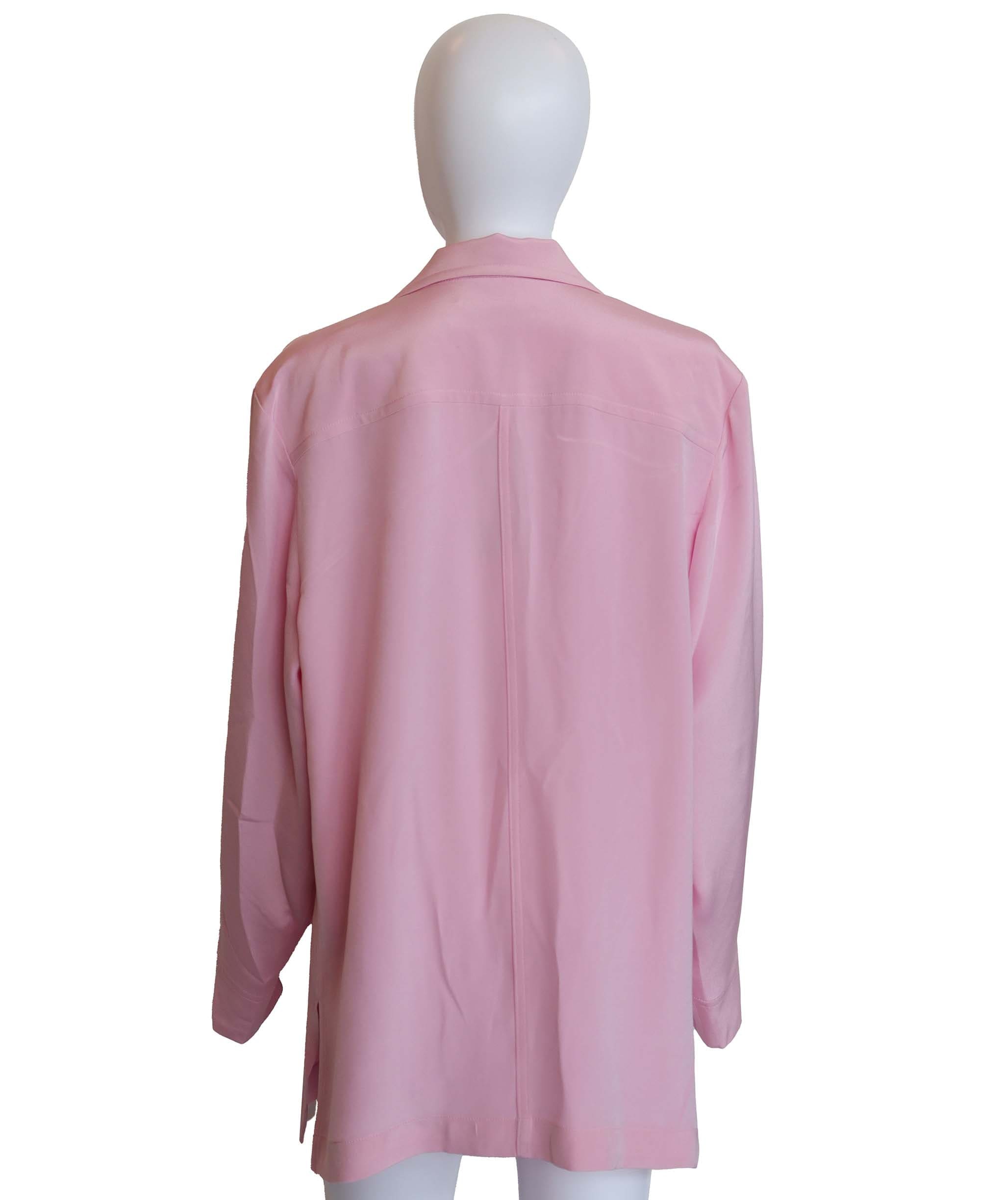 Yves Saint Laurent Yves Saint Laurent safari Style pink silk shirt AGC2507