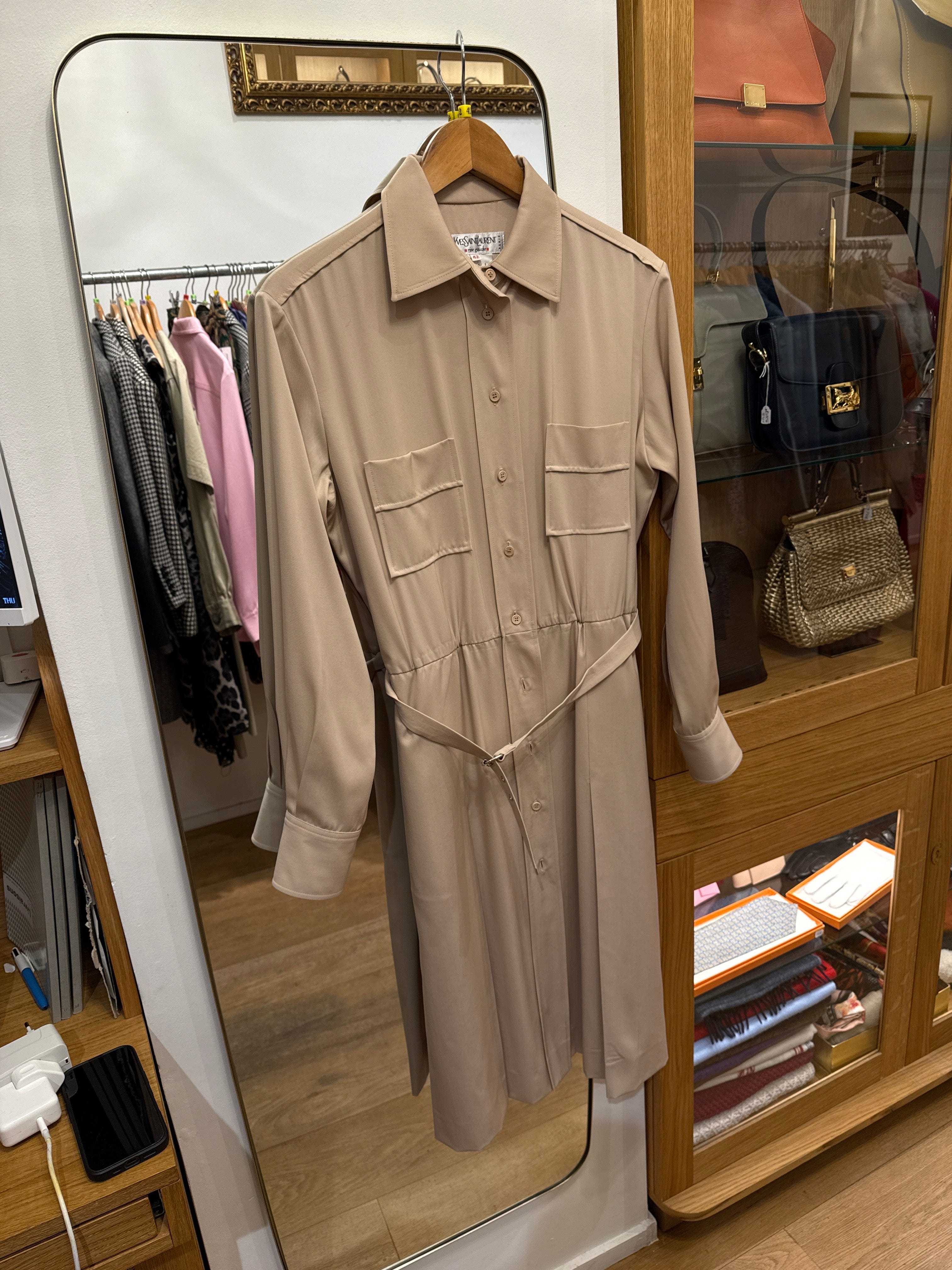 Yves Saint Laurent Yves Saint Laurent Wool and silk safari dress AGC3074