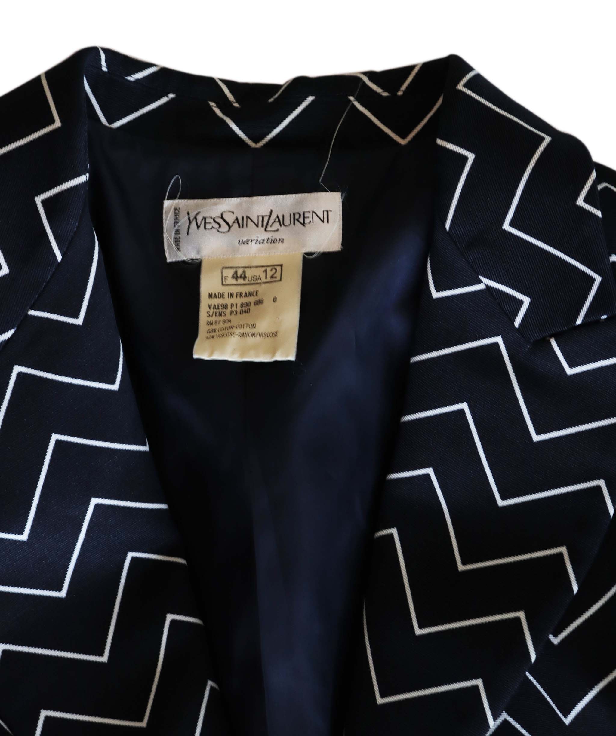 Yves Saint Laurent Yves Saint Laurent Zigzag Cotton Jacket - AGC1835