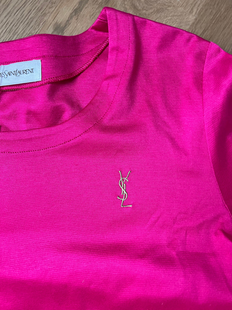 Pink yves saint laurent t deals shirt