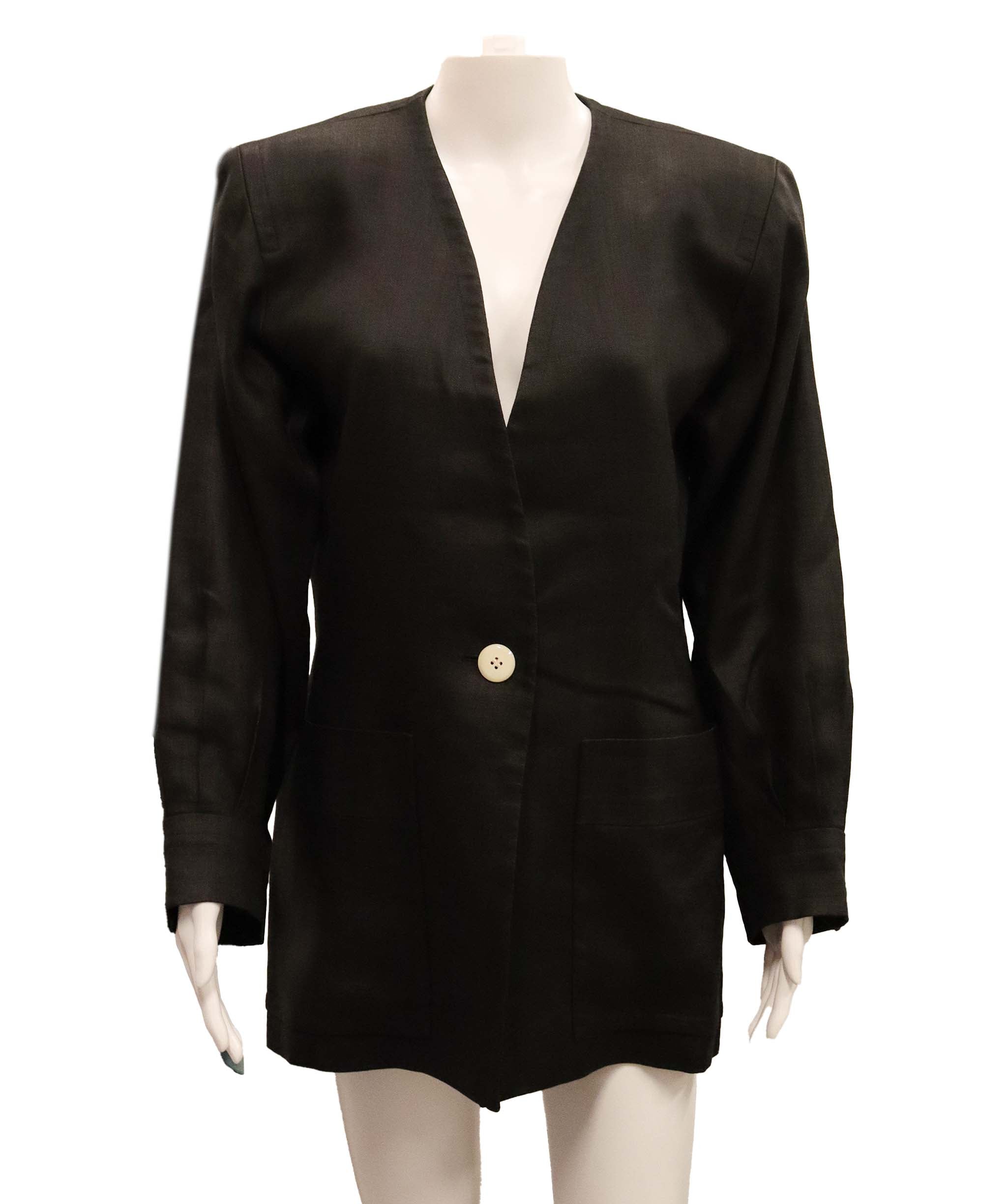 Yves Saint Laurent Yves Saint Laurent Black linen jacket AGC3002
