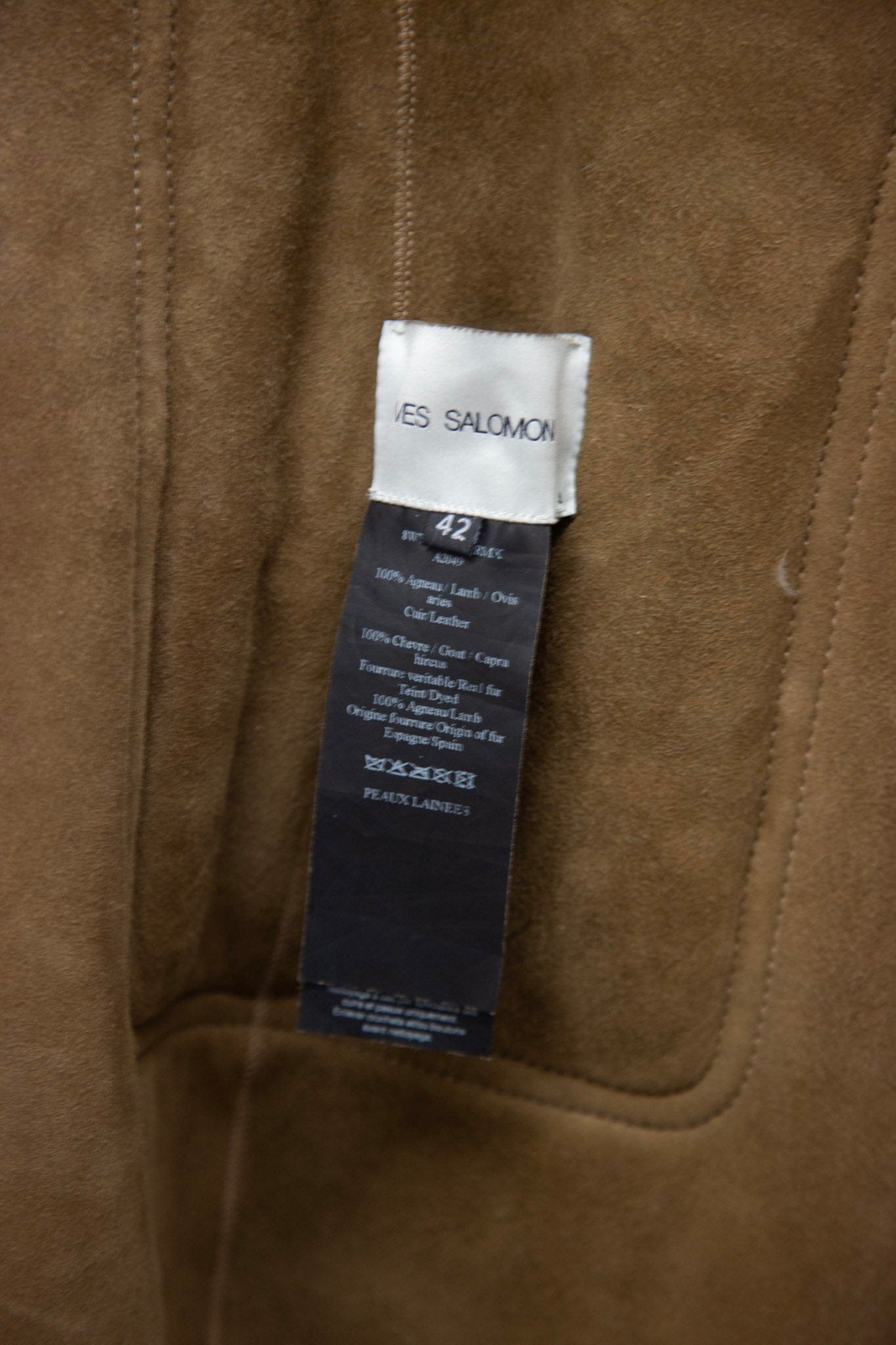 Yves Salomon Yves Salomon Shearling Coat Camel UK14/ IT42