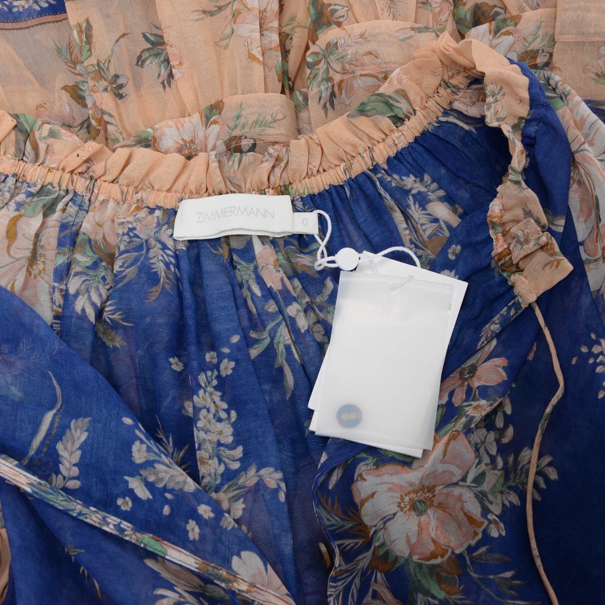Zimmermann Zimmermann Blue & Pink Moonshine Tuck Mini Dress 0