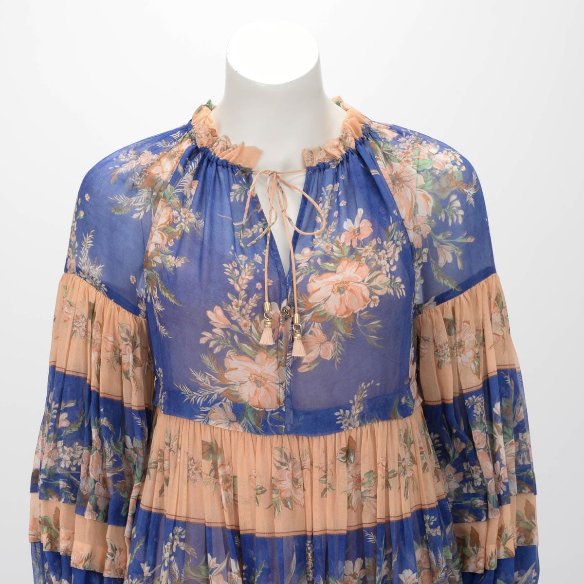 Zimmermann Zimmermann Blue & Pink Moonshine Tuck Mini Dress 0