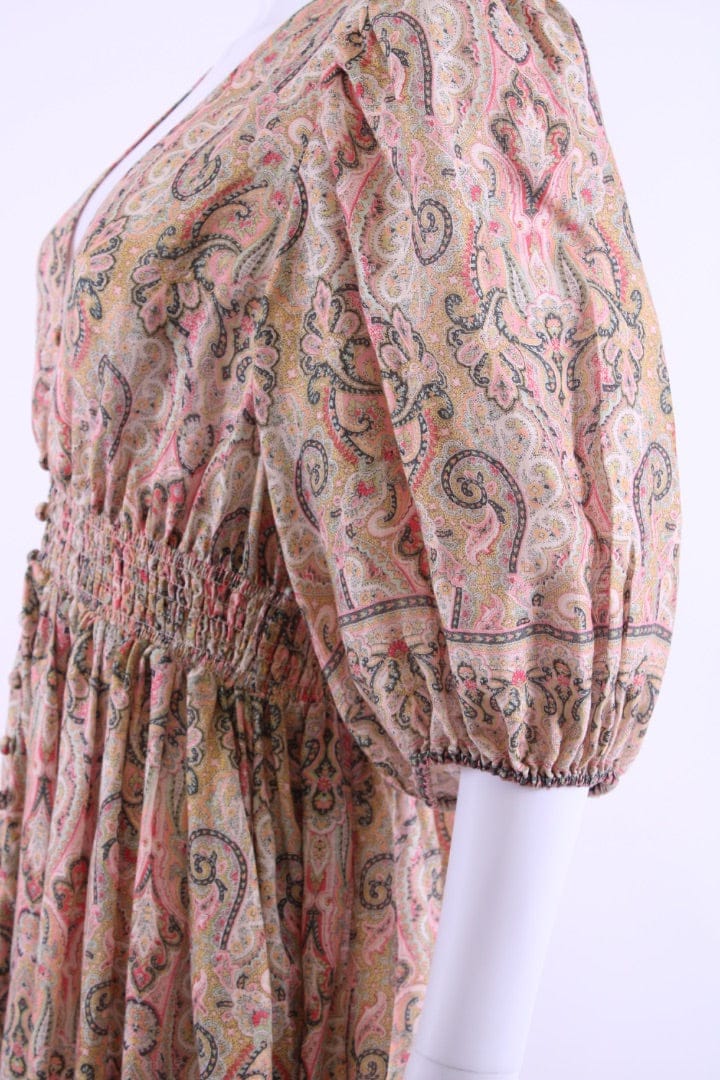 Zimmermann Zimmermann S/S Paisley Print Mini Dress Mustard/ Pink 14