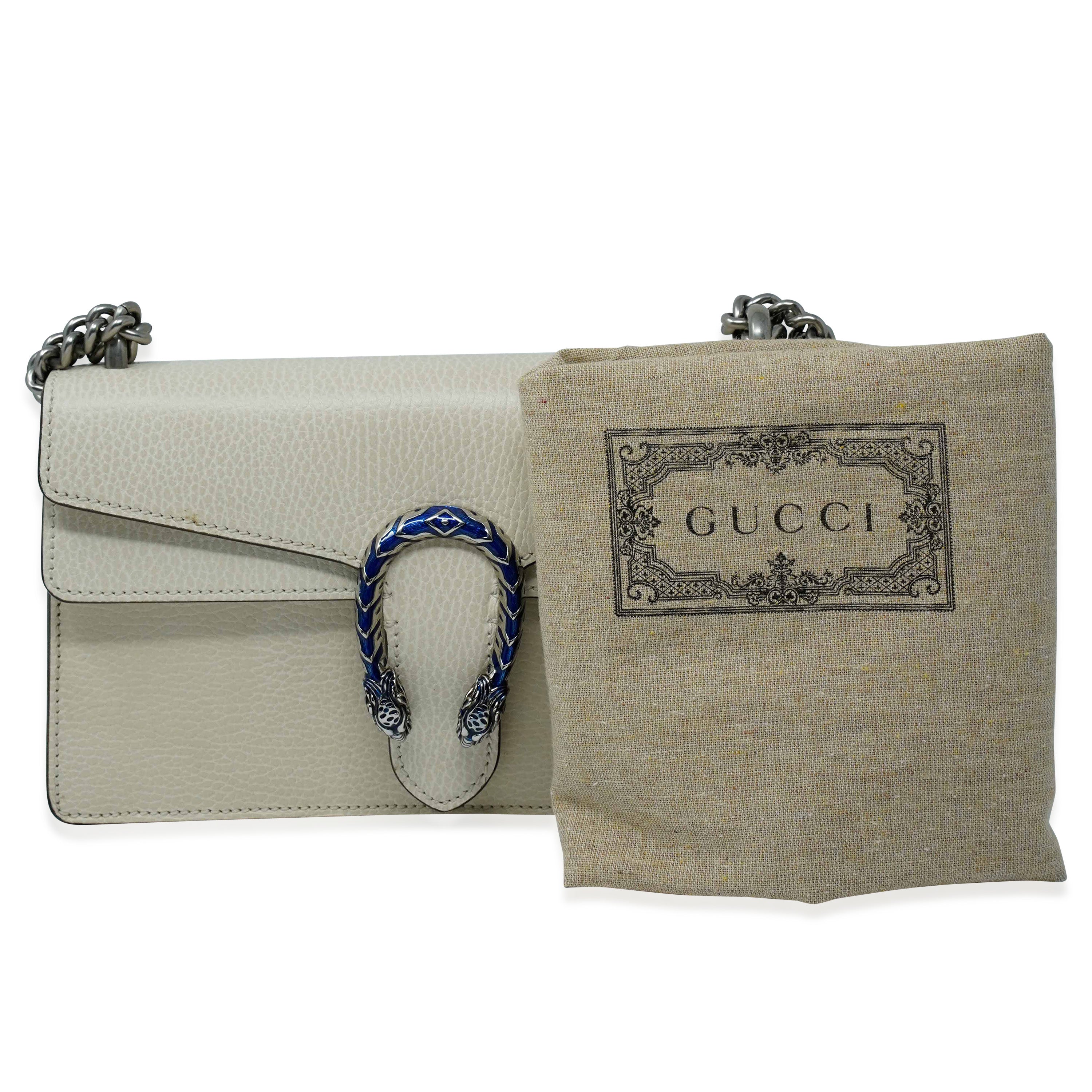Gucci White Calfskin Small Dionysus Shoulder Bag