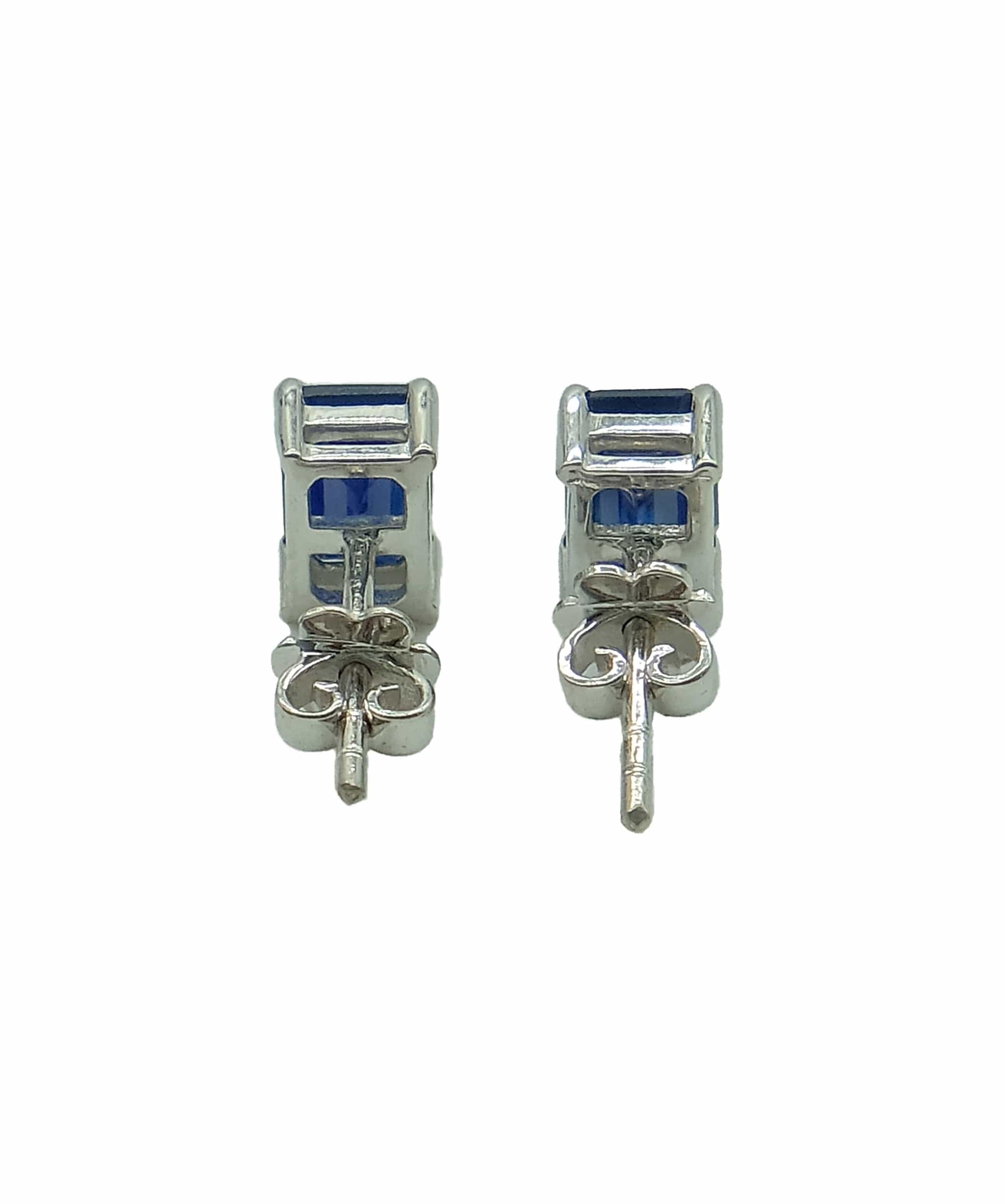 4x6mm Blue Sapphire Studs 18k White Gold ASL6823