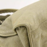 Balenciaga Balenciaga 2way Shoulder Hand Bag Khaki Leather Auth gt251