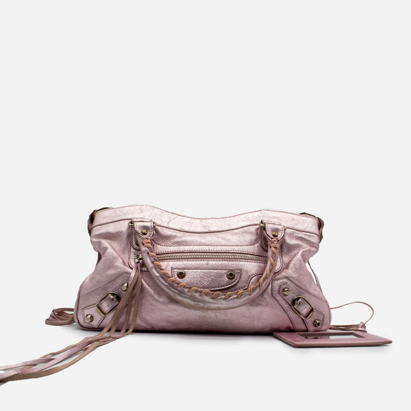 Pink balenciaga hotsell city bag