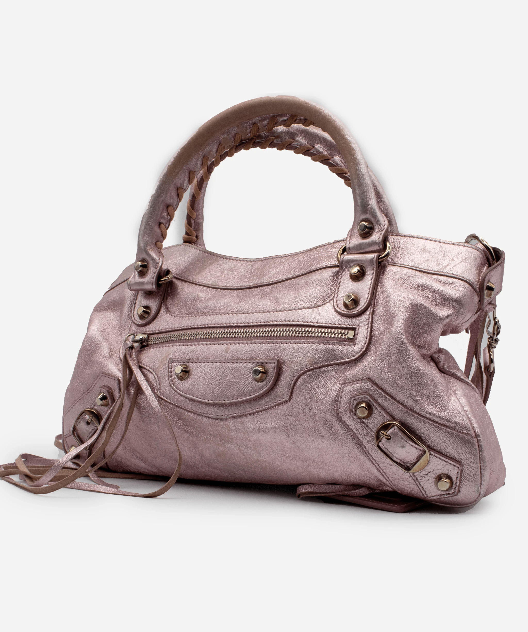 Balenciaga metallic city bag online