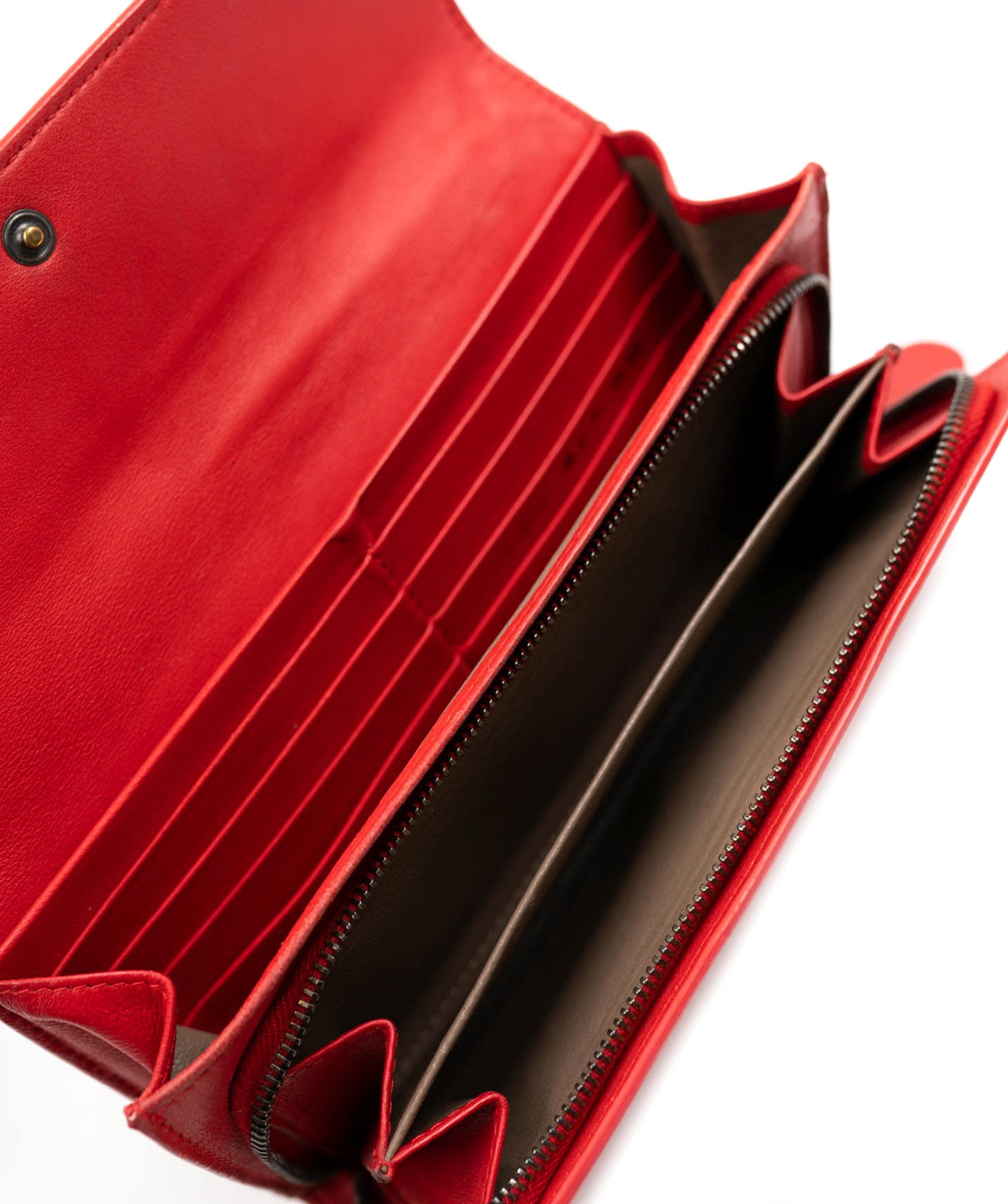 Bottega Bottega Veneta Red Continental Wallet - AWL4049