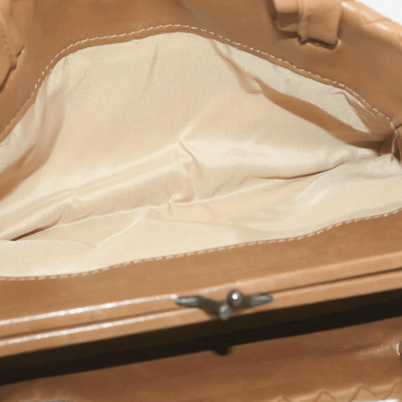 Bottega BOTTEGA VENETA Intrecciato Hand Bag Brown Leather Auth 20297
