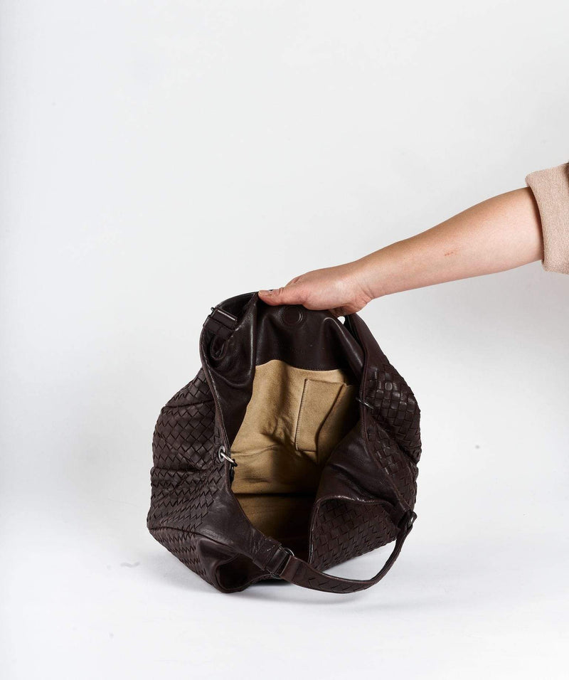 Bottega Bottega Weaving Leather Brown Hobo Bag