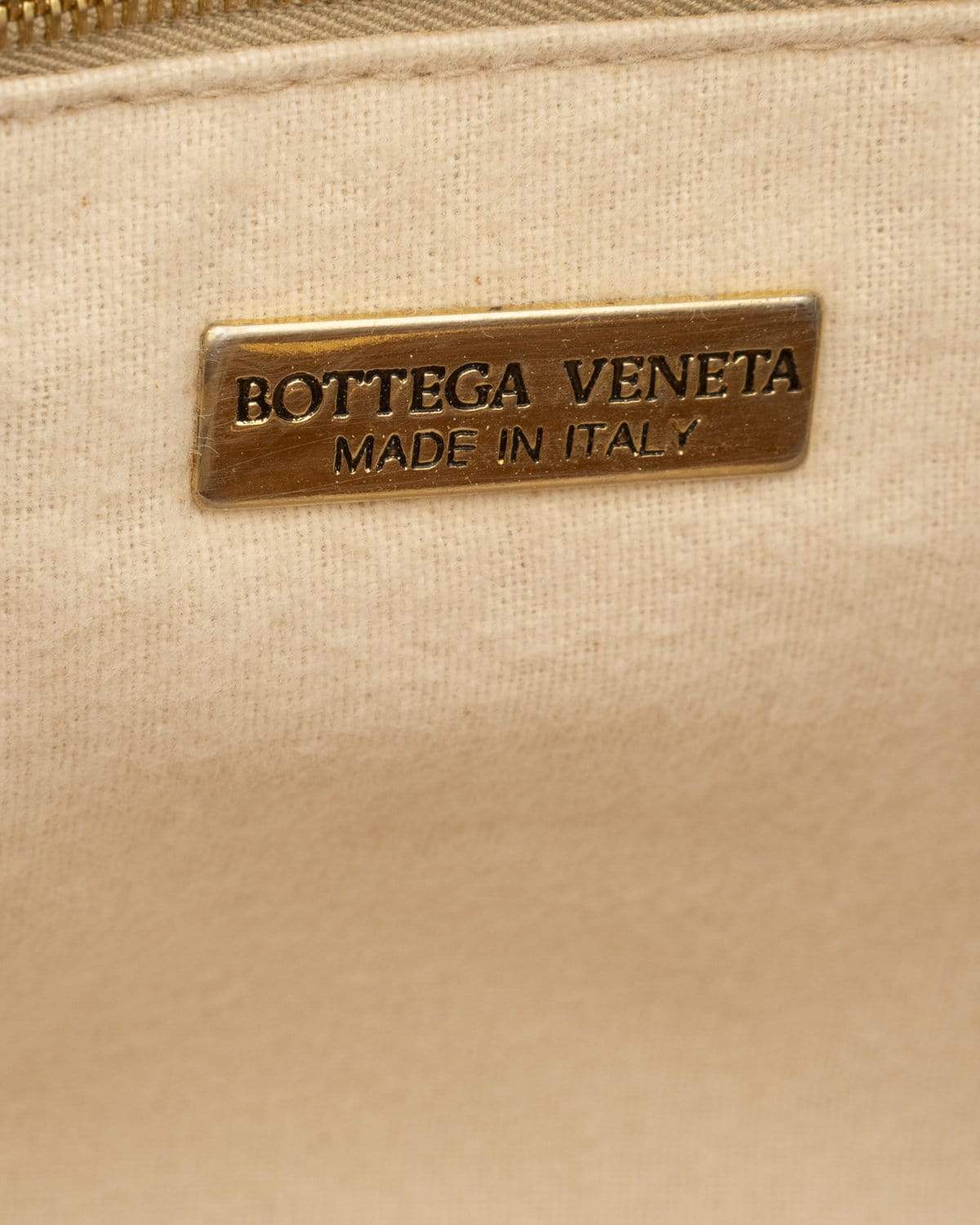 Bottega Vintage Bottega Veneta intrecciato woven lamb leather shoulder bag in bronze, beige, and brown color combo - AWC1074