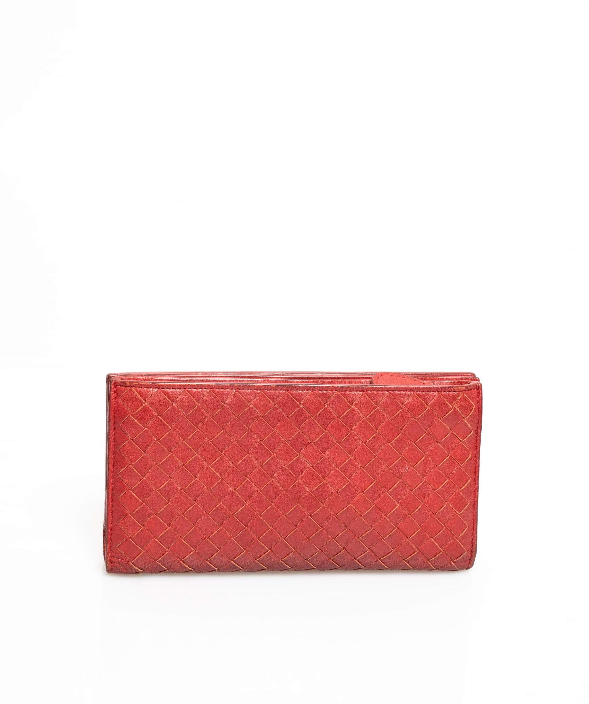 Bottega Veneta Bottega Veneta Intrecciato Red Leather Wallet AGL1004