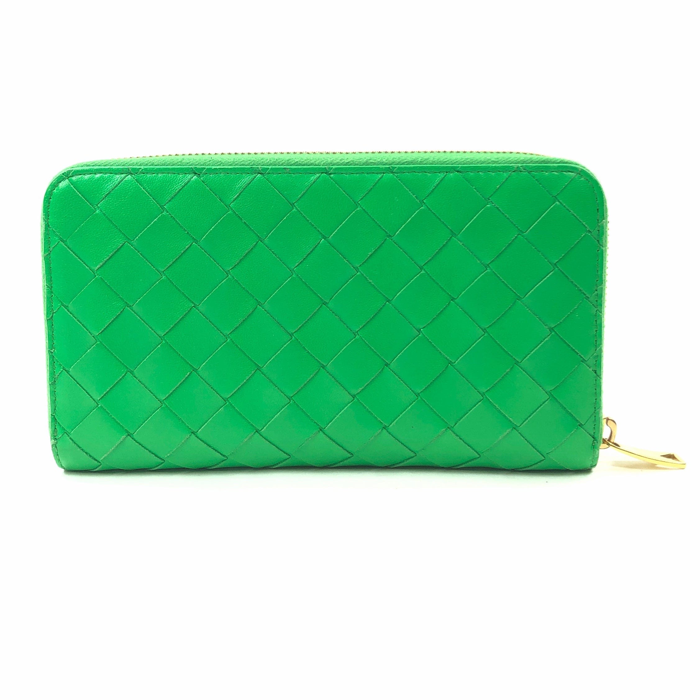 Bottega Veneta Green Intrecciato Zipper Wallet PXL2475 – LuxuryPromise