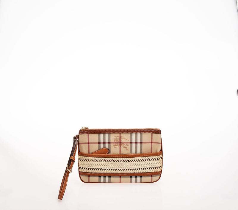 Burberry haymarket check clutch hot sale bag