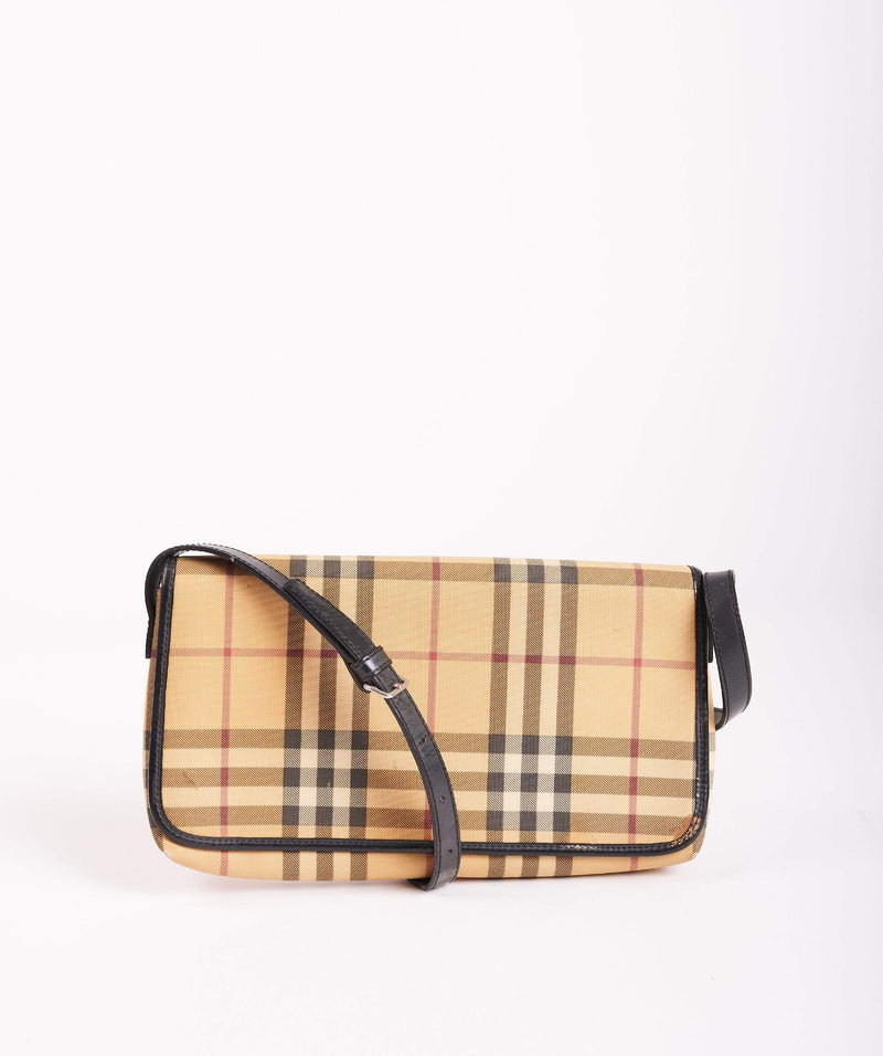 Burberry Check Leather Pochette ○ Labellov ○ Buy and Sell Authentic Luxury