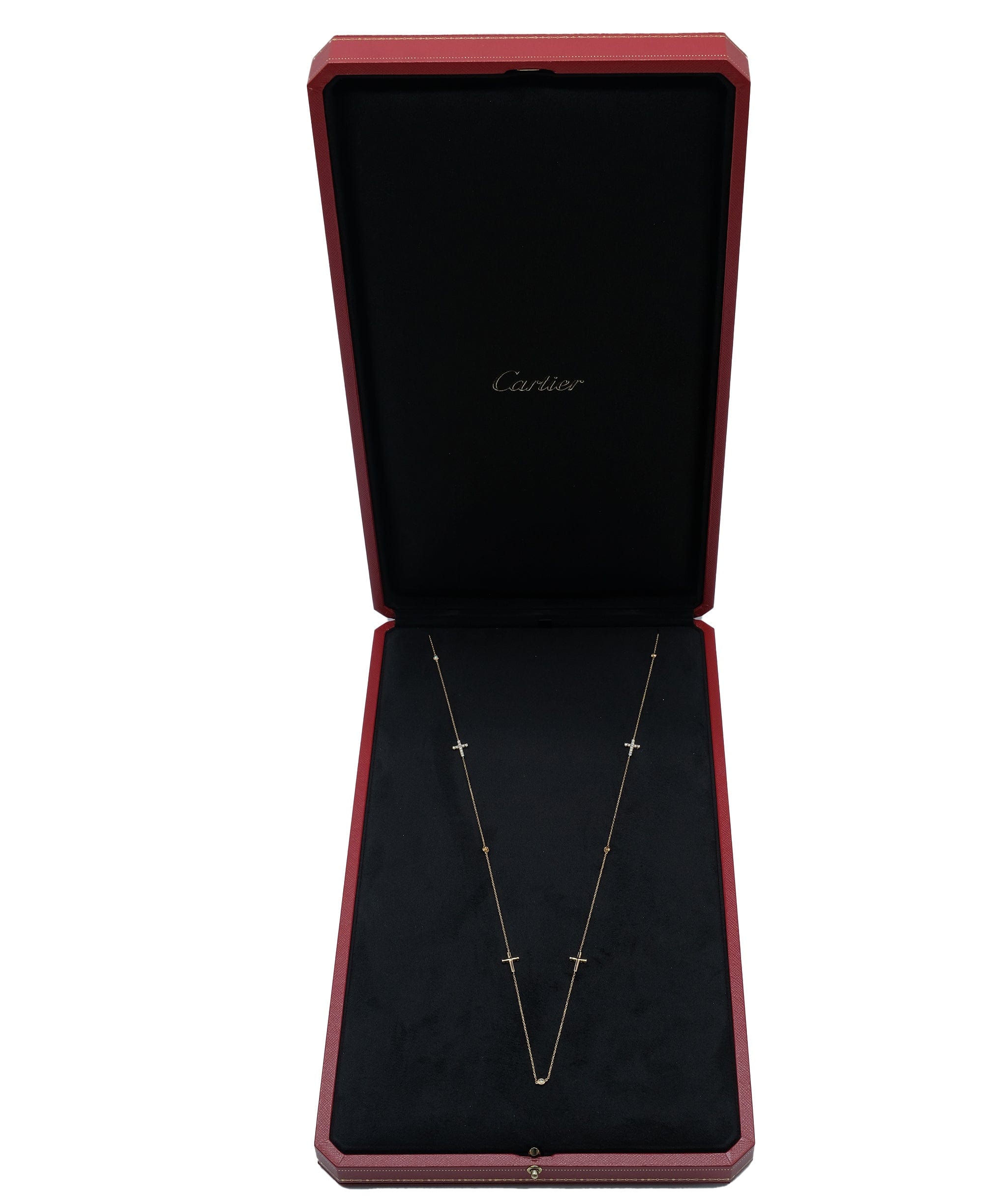 Cartier Cartier Cross Diamond Long Necklace 90cm PG ASL7240