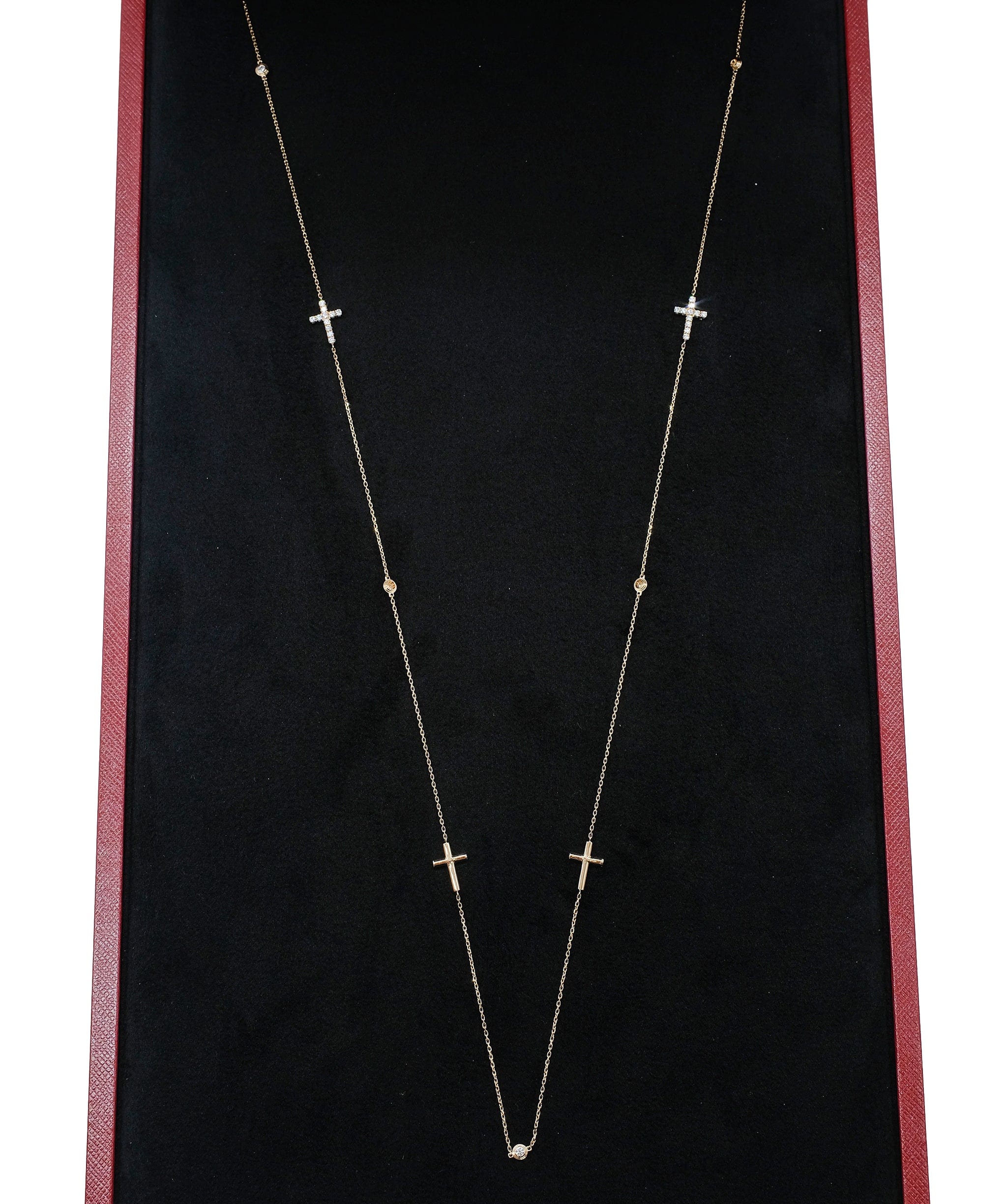 Cartier Cartier Cross Diamond Long Necklace 90cm PG ASL7240