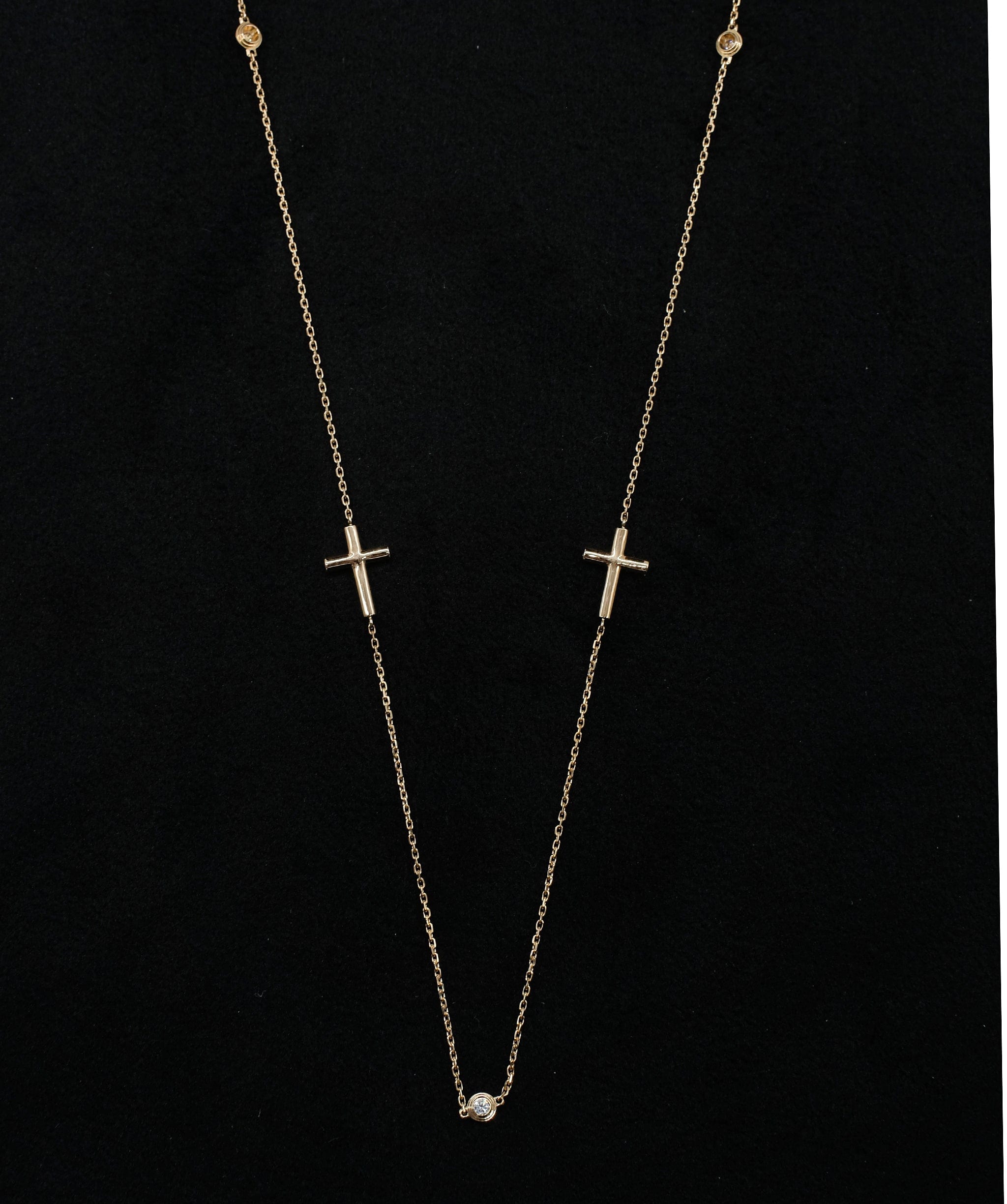 Cartier Cartier Cross Diamond Long Necklace 90cm PG ASL7240