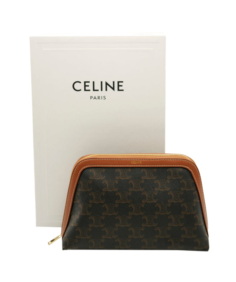 Celine Pocket Chain Clutch Leather