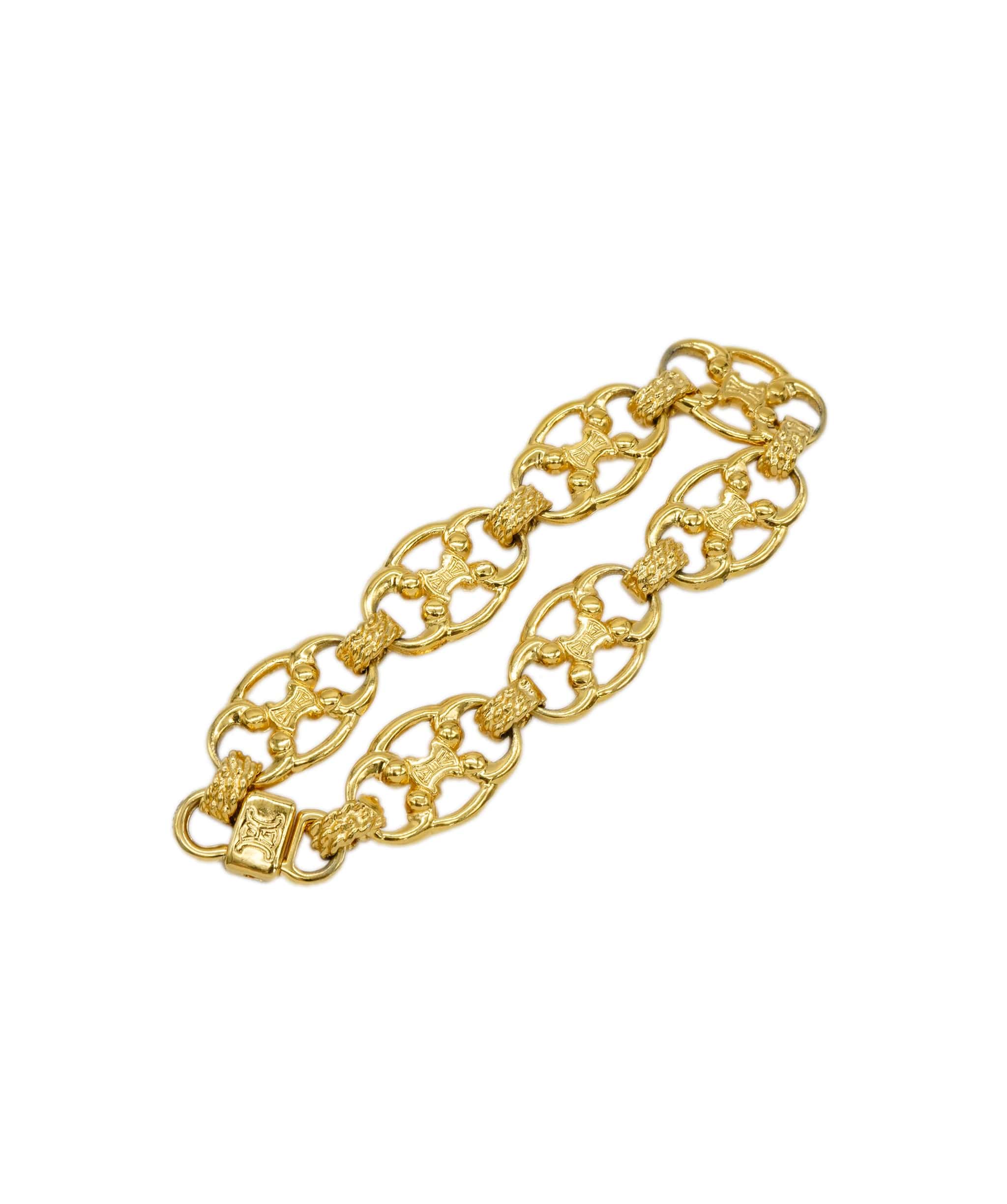 Celine Celine vintage gold plated cut out links bracelet  AEL1165
