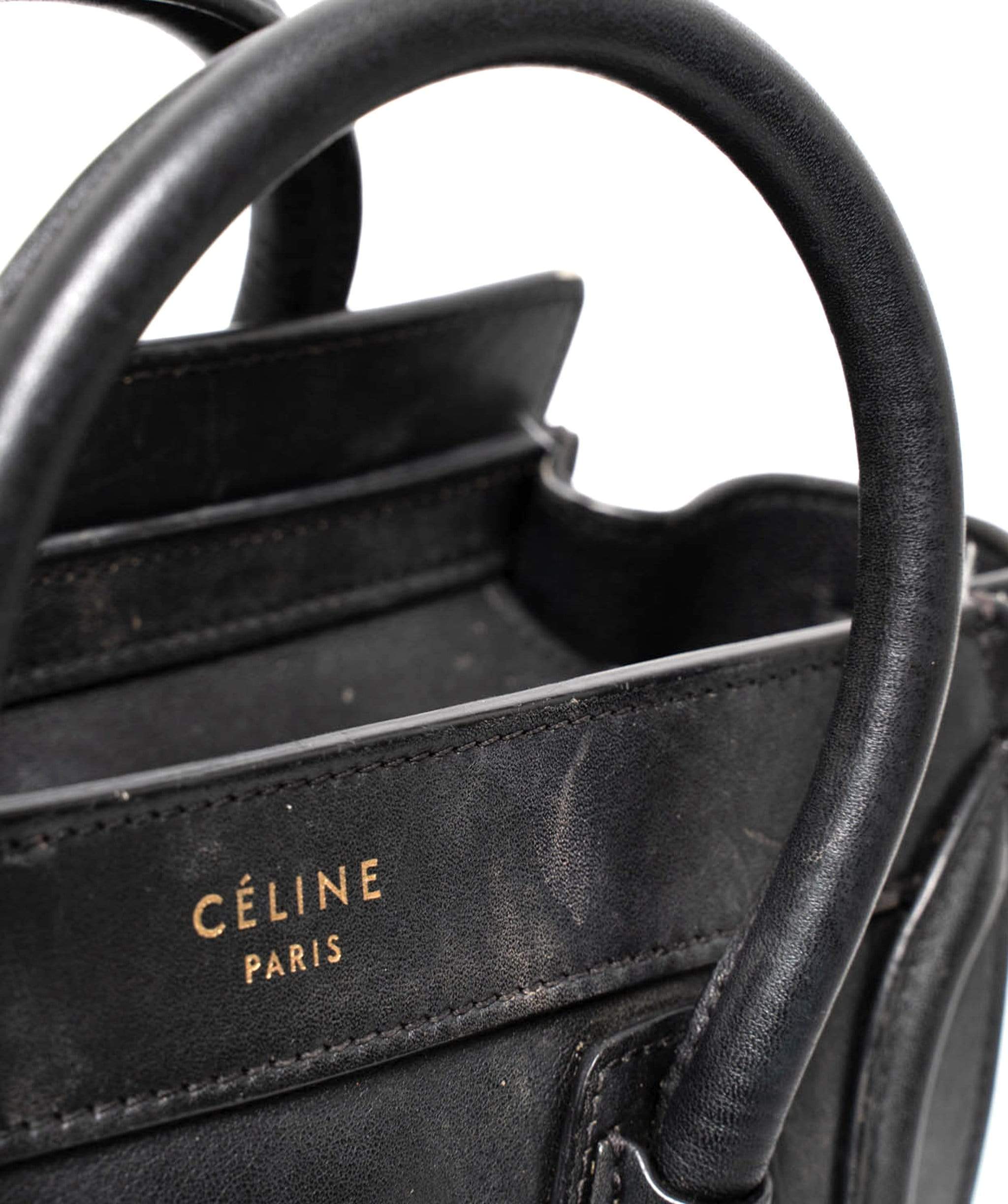 Celine Celine Black Leather Nano Luggage Bag GHW - AGL1426