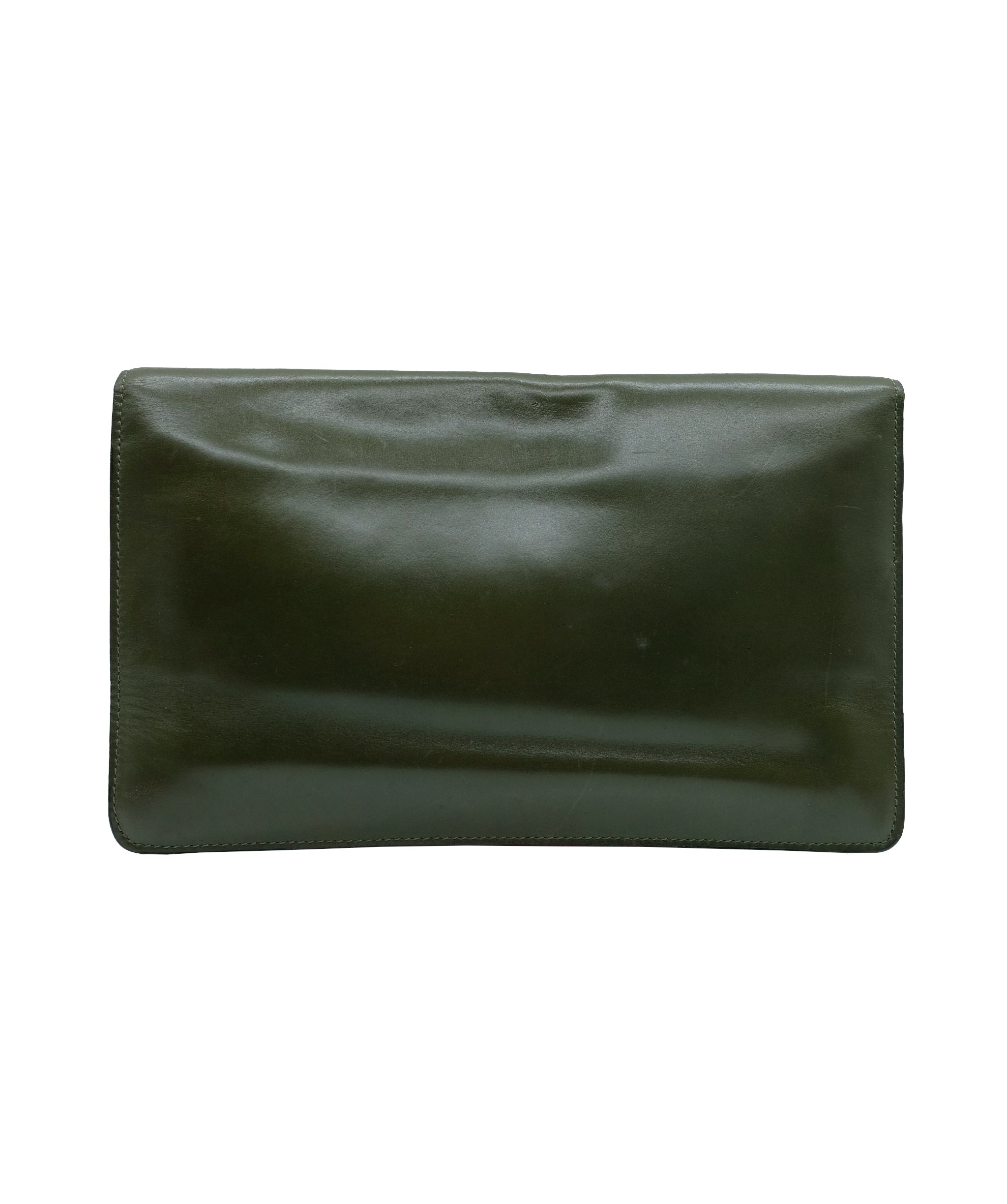 Celine Celine Clutch Bag Leather Green Auth fm1928 AWL4565