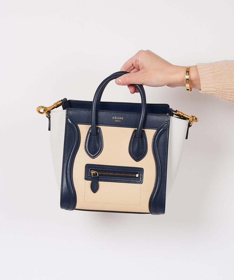 Celine nano top luggage beige