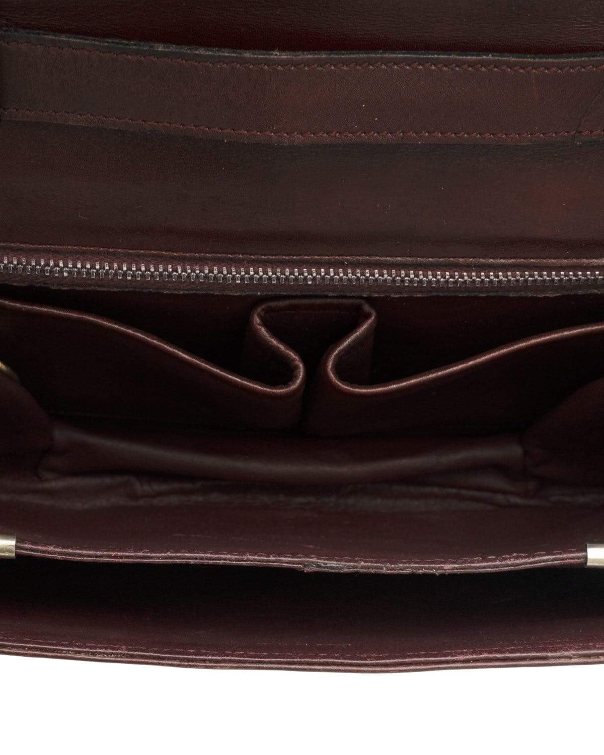 Celine Vintage Celine Burgundy Box genuine leather shoulder bag - AWC1071