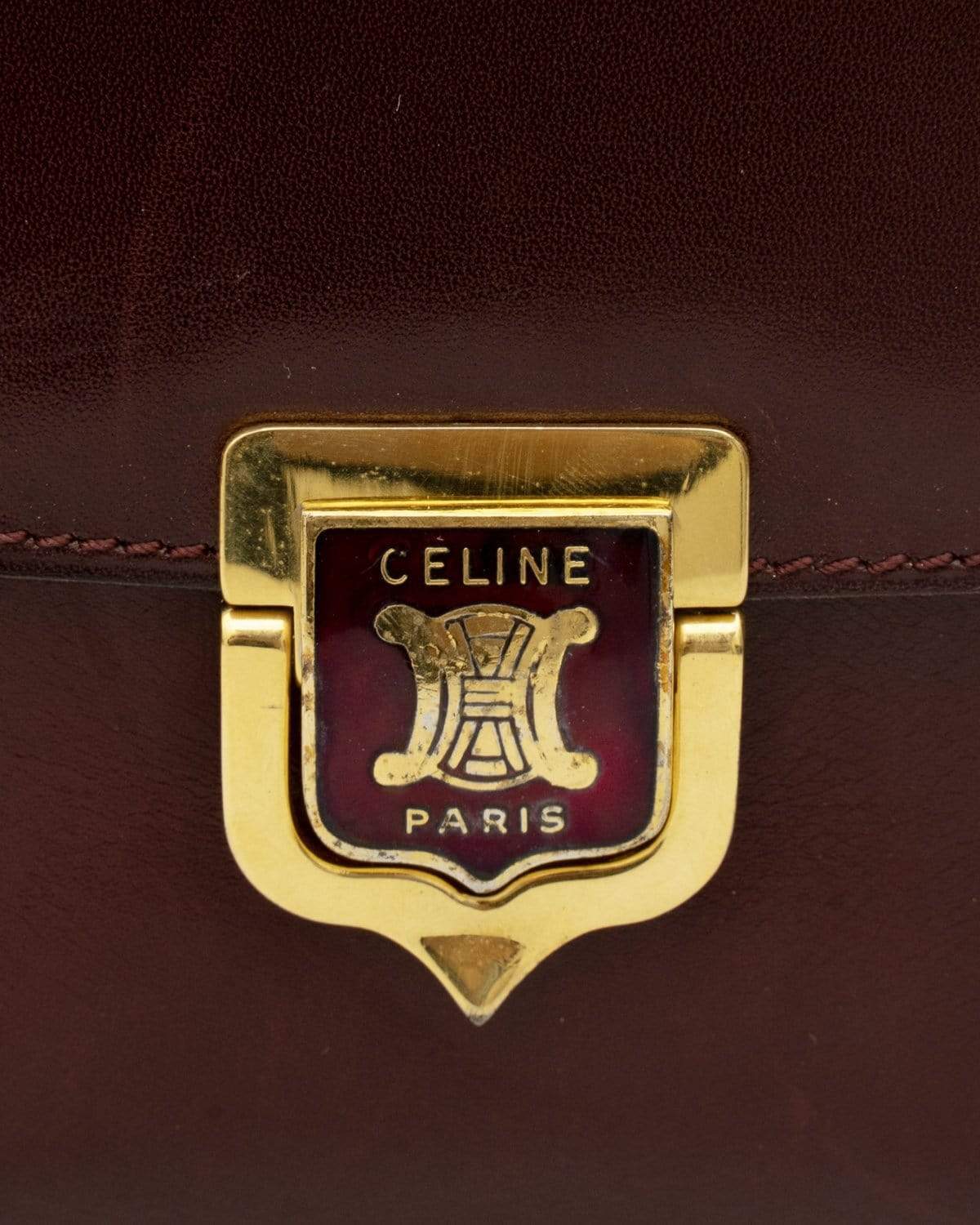 Celine Vintage Celine Burgundy Box genuine leather shoulder bag - AWC1071