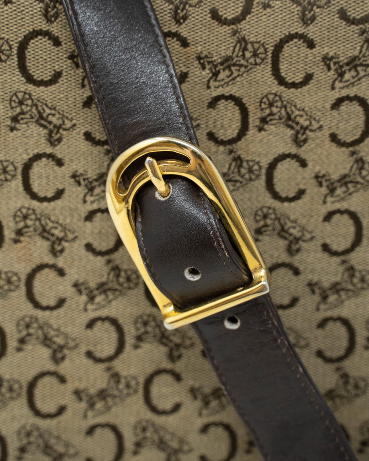 Celine Vintage Celine Horsebit Monogram Canvas Shoulder Bag - AWL2167